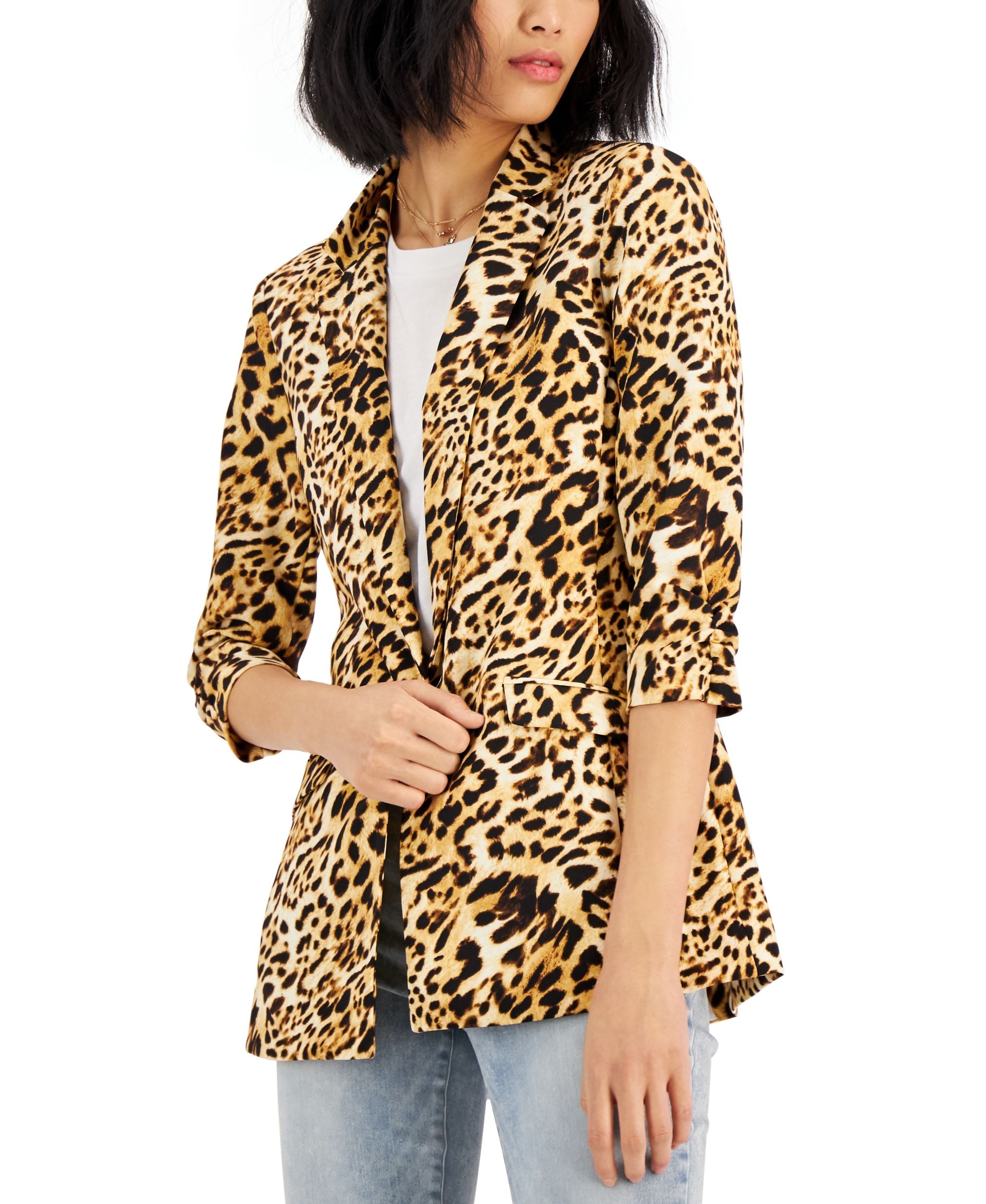 INC International Concepts Womens Animal Print Blazer