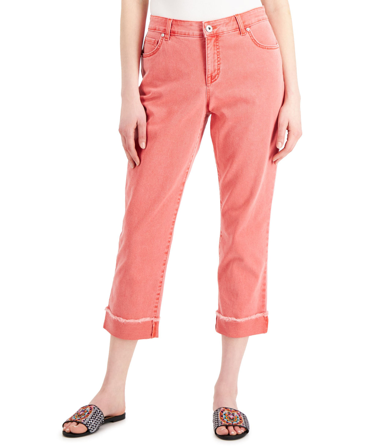 Curvy Cuffed Capri Jeans