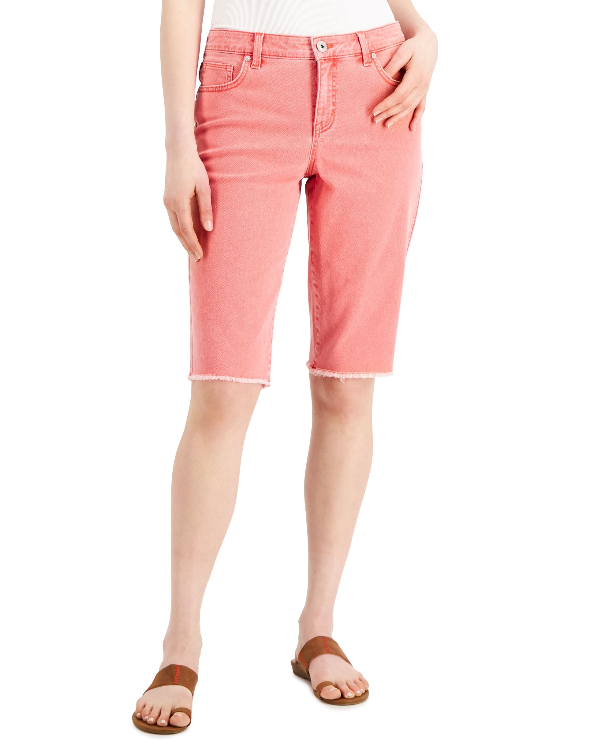 Style & Co Denim Raw Edge Bermuda Shorts