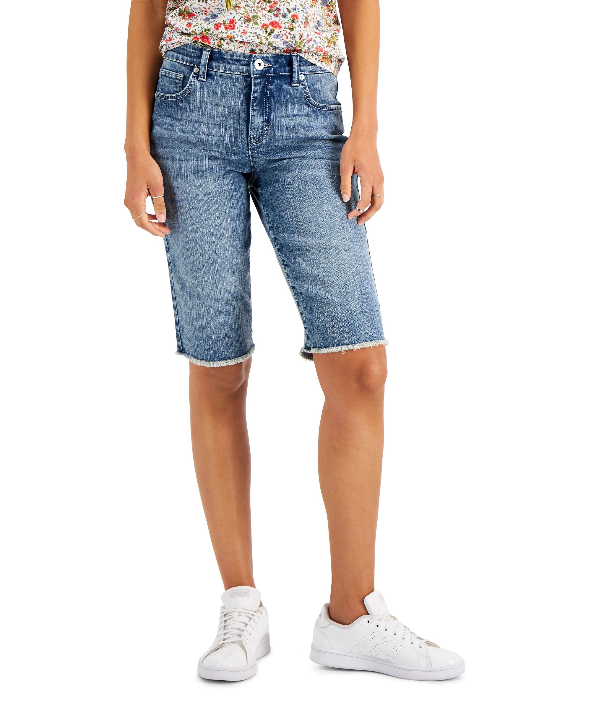 Style & Co Denim Raw Edge Bermuda Shorts