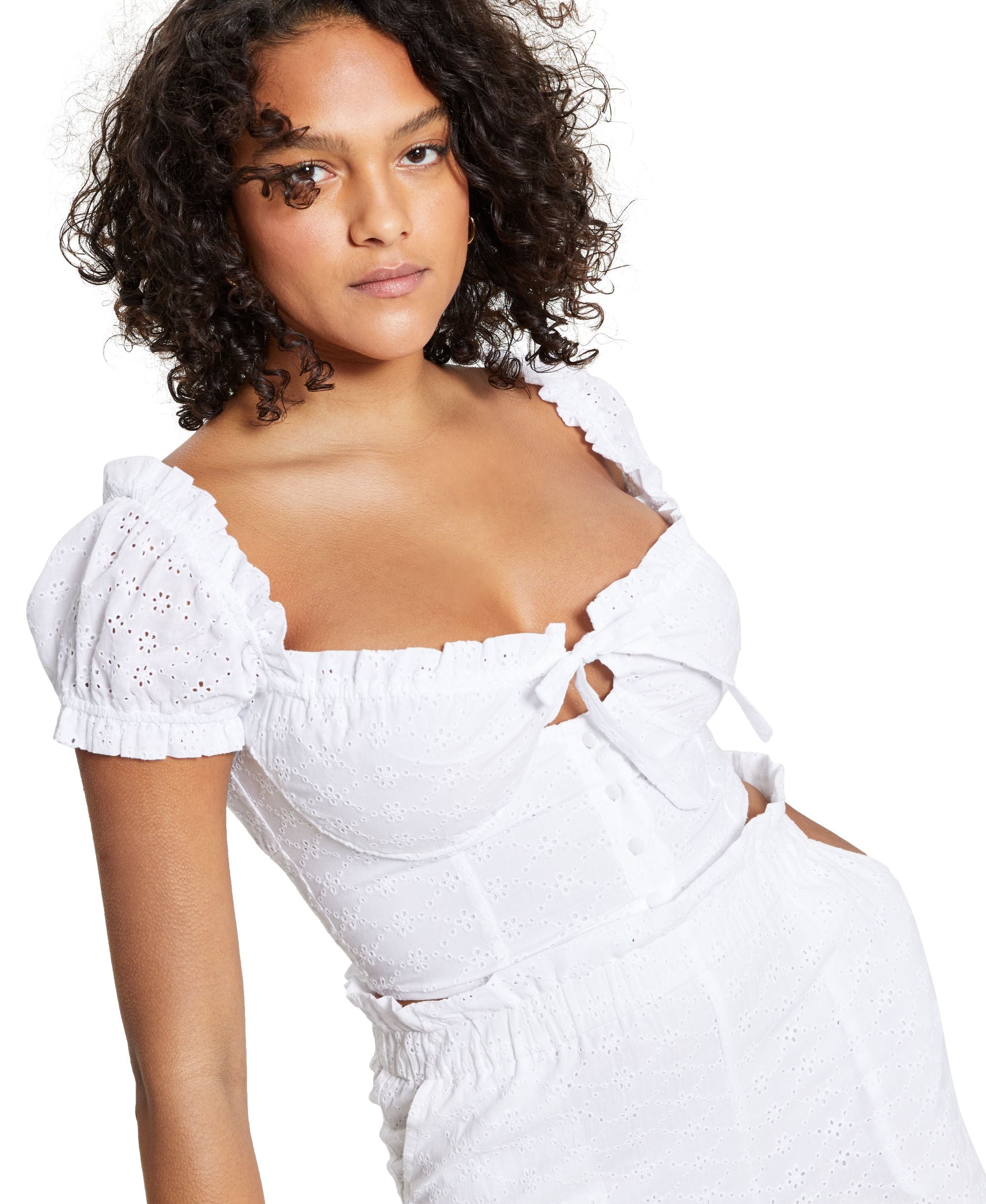 Bar III Underwire Eyelet Crop Top