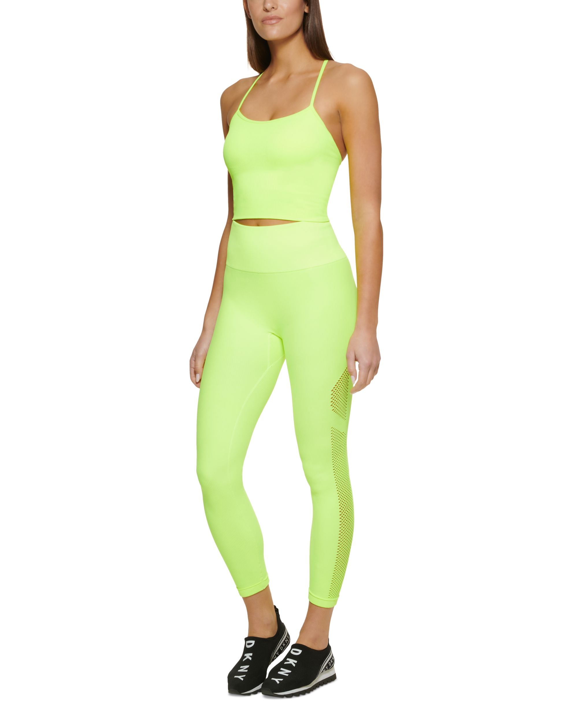 DKNY Ribbed Strappy Longline Low Impact Sports Bra