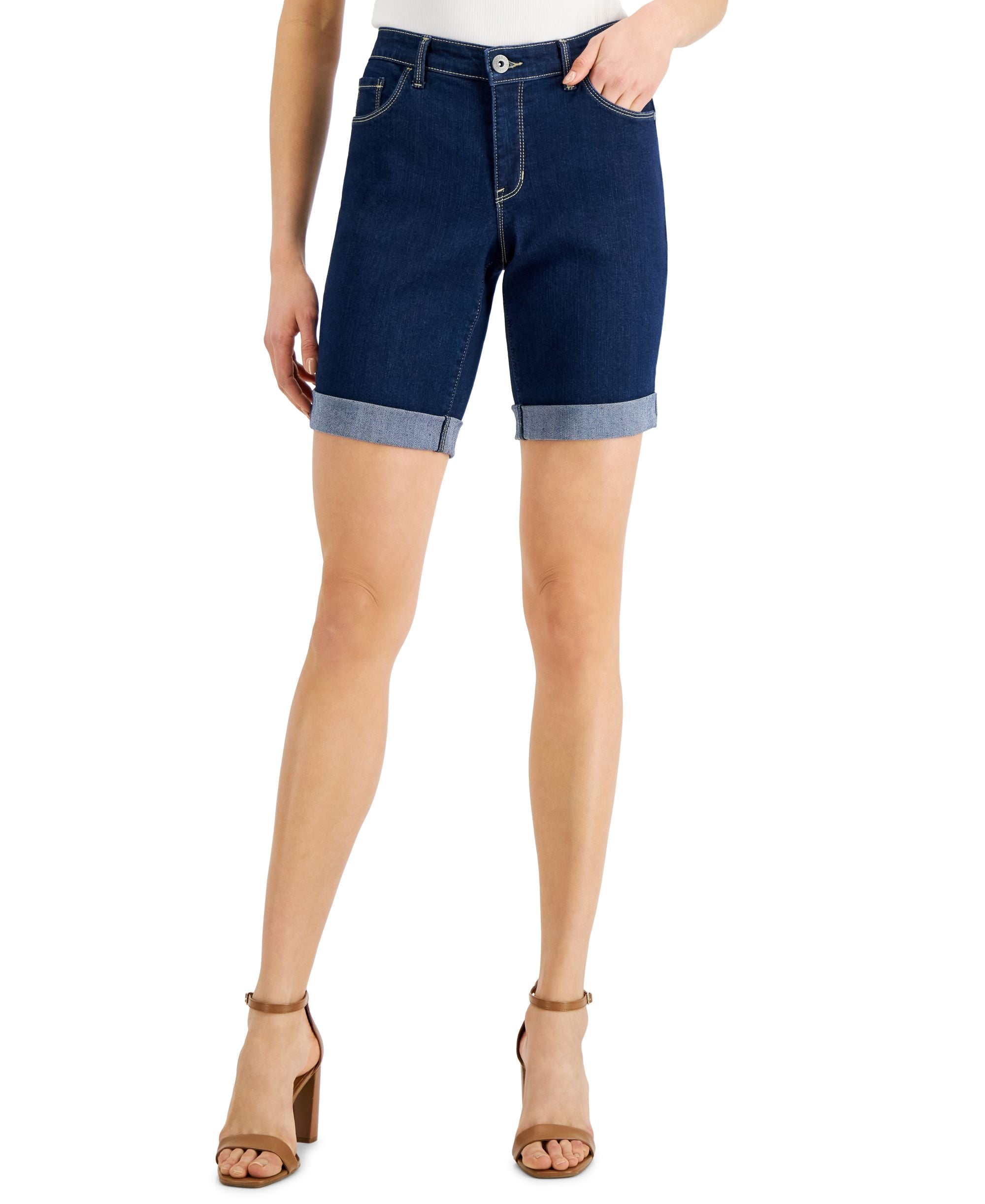 Style & Co Cuffed Denim Bermuda Shorts