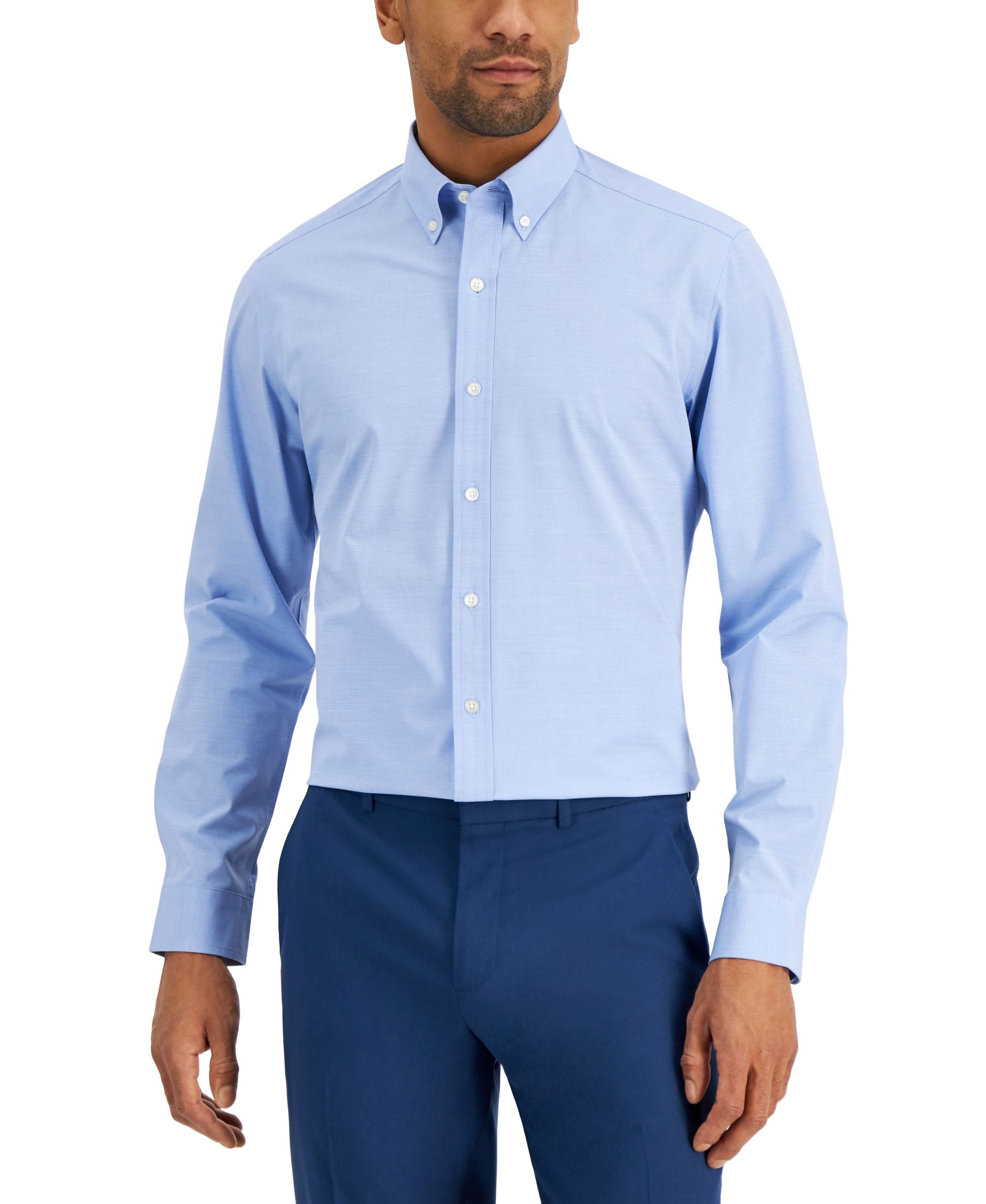 Club Room Mens Slim Fit 4 Way Stretch Solid Dress Shirt