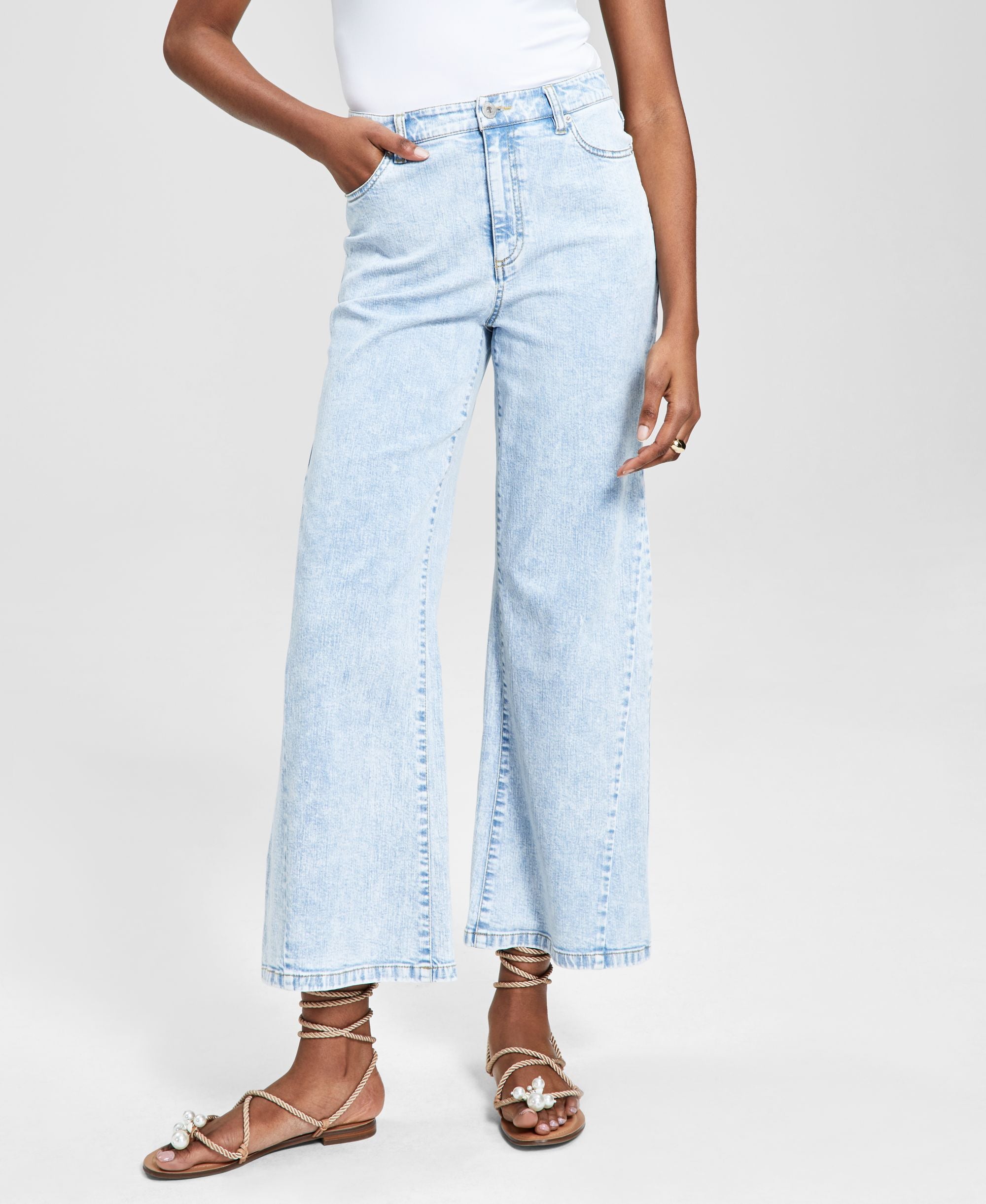INC International Concepts High Rise Wide Leg Jeans