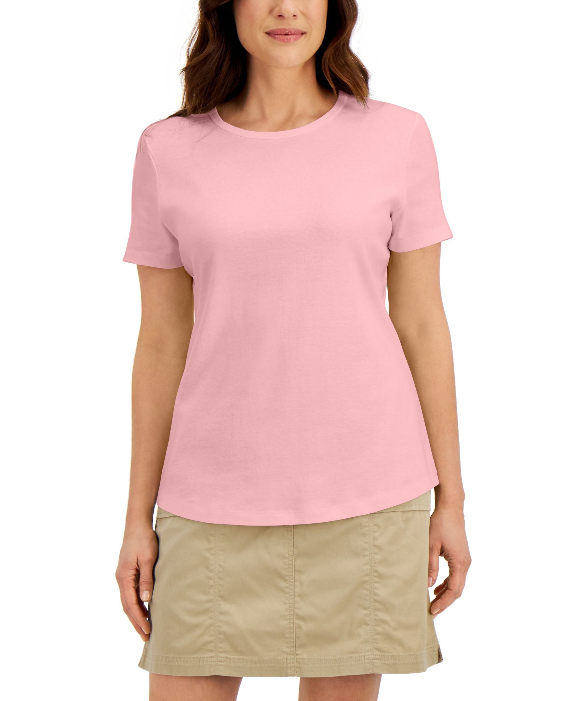 Karen Scott Petite Solid Crewneck Top
