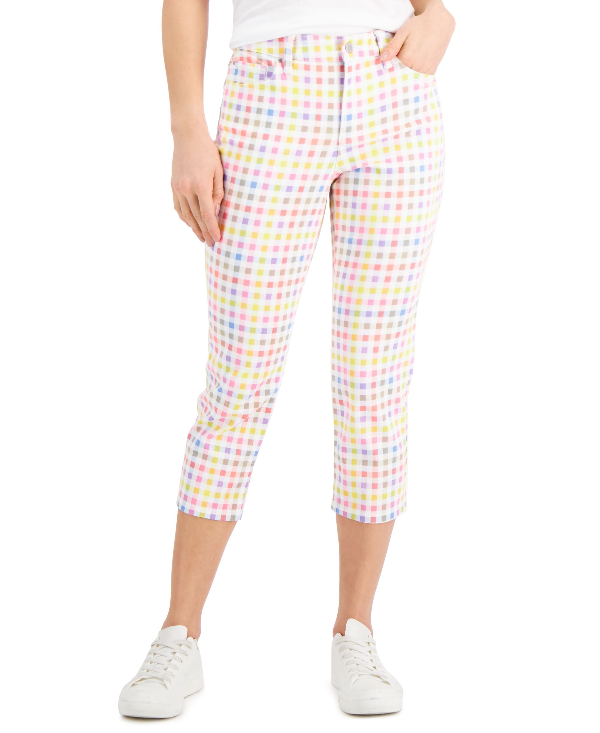 Charter Club Bristol Gingham Capri Jeans
