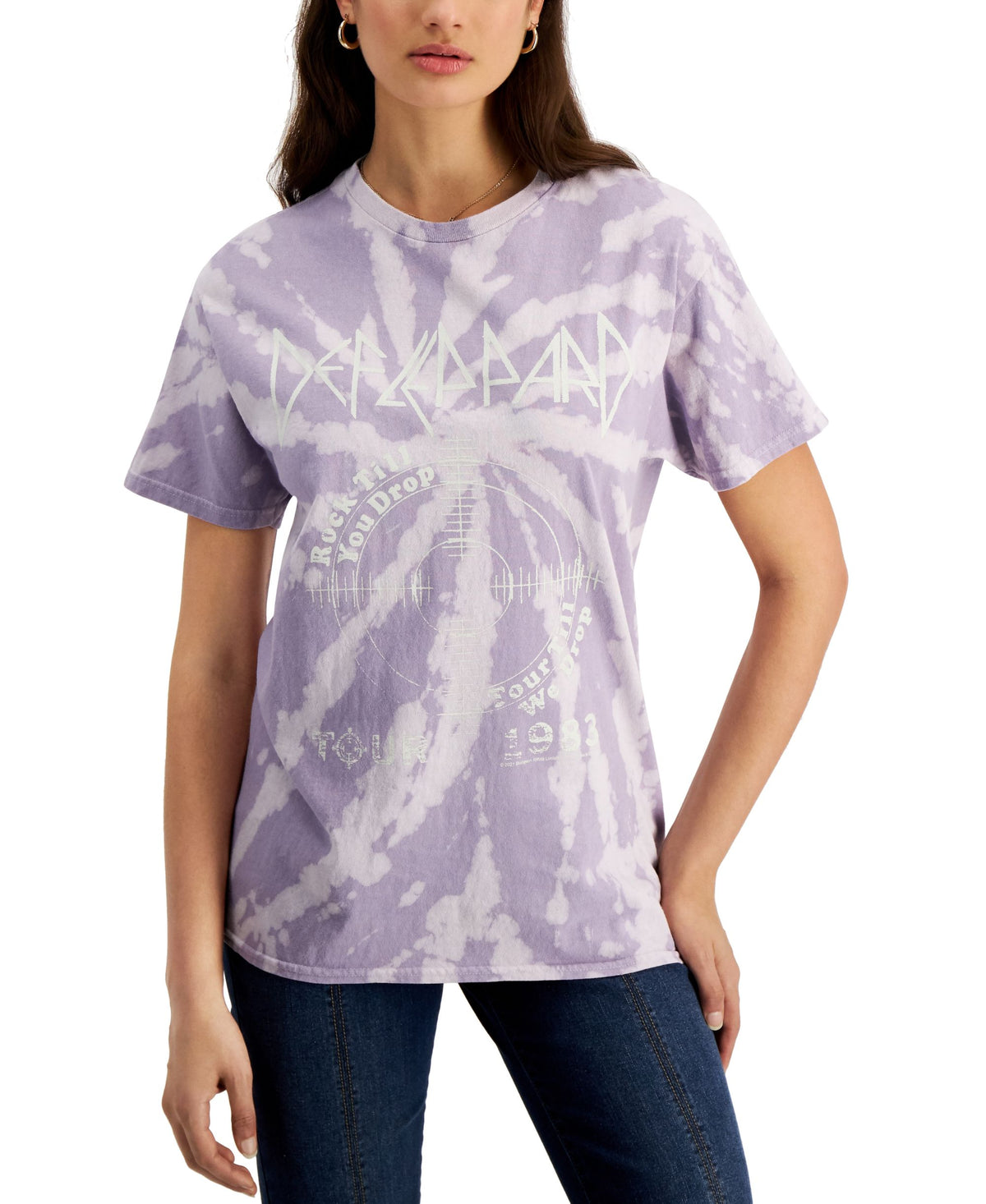 Junk Food Juniors Tie Dyed Def Leppard Graphic T-Shirt