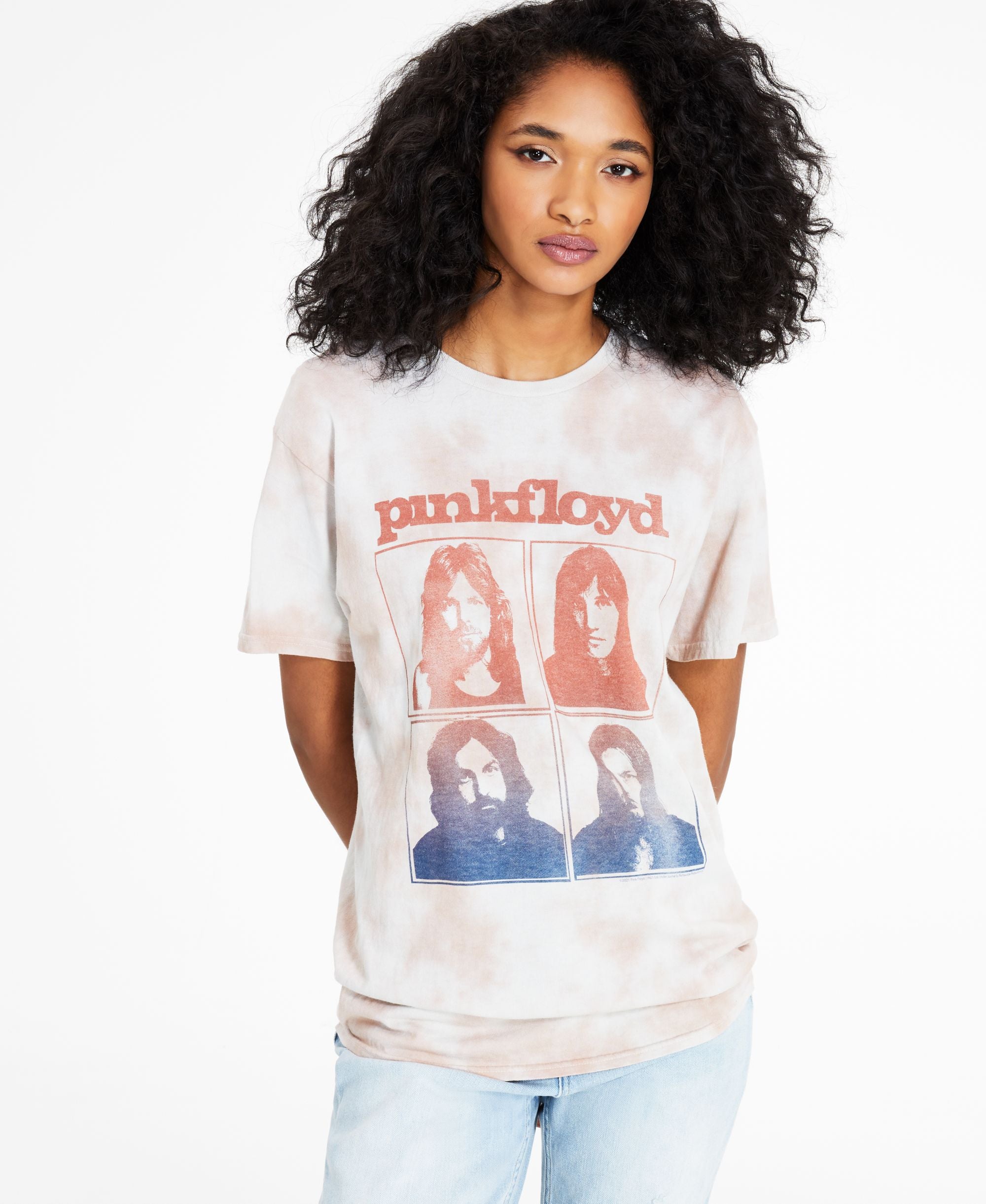 Junk Food Juniors Pink Floyd Tie Dyed Graphic T-Shirt