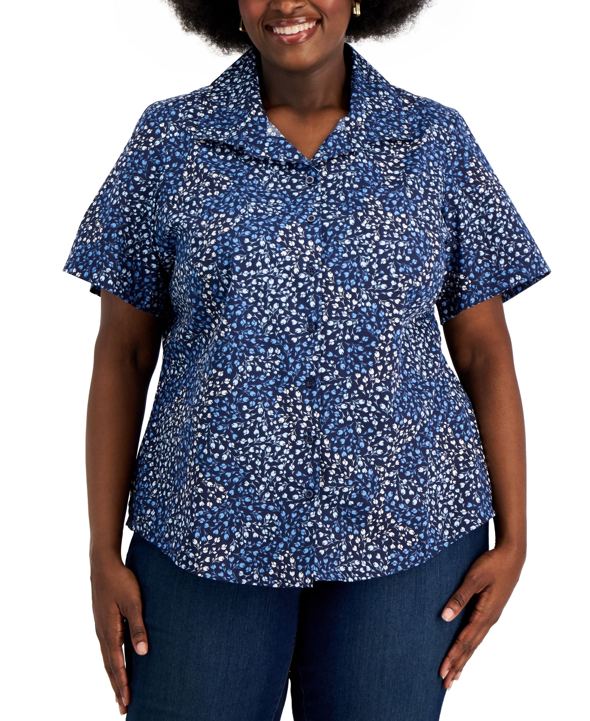 Karen Scott Plus Size Mini Meadow Shirt
