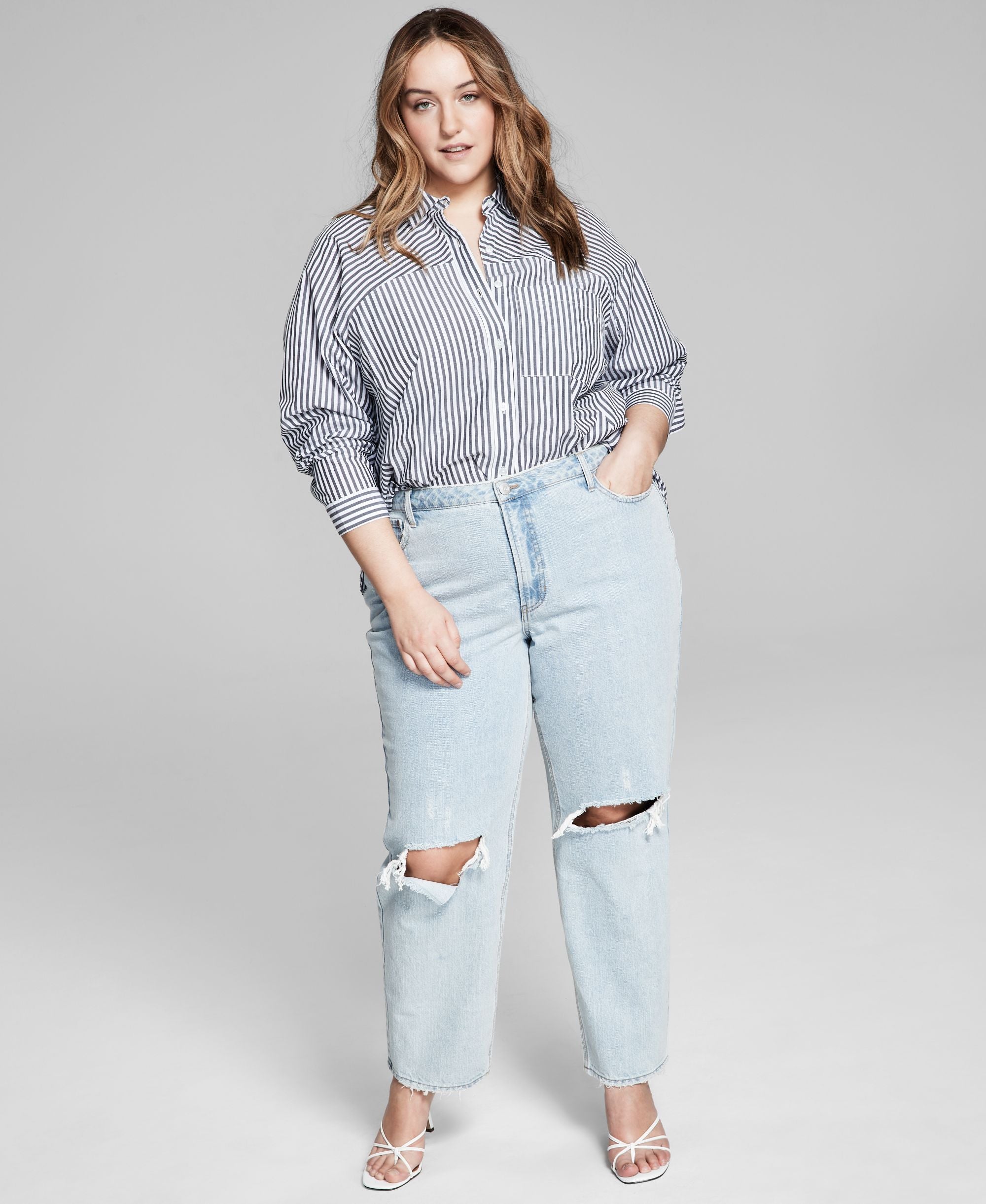 Now This Trendy Plus Size Cotton Oversized Shirt