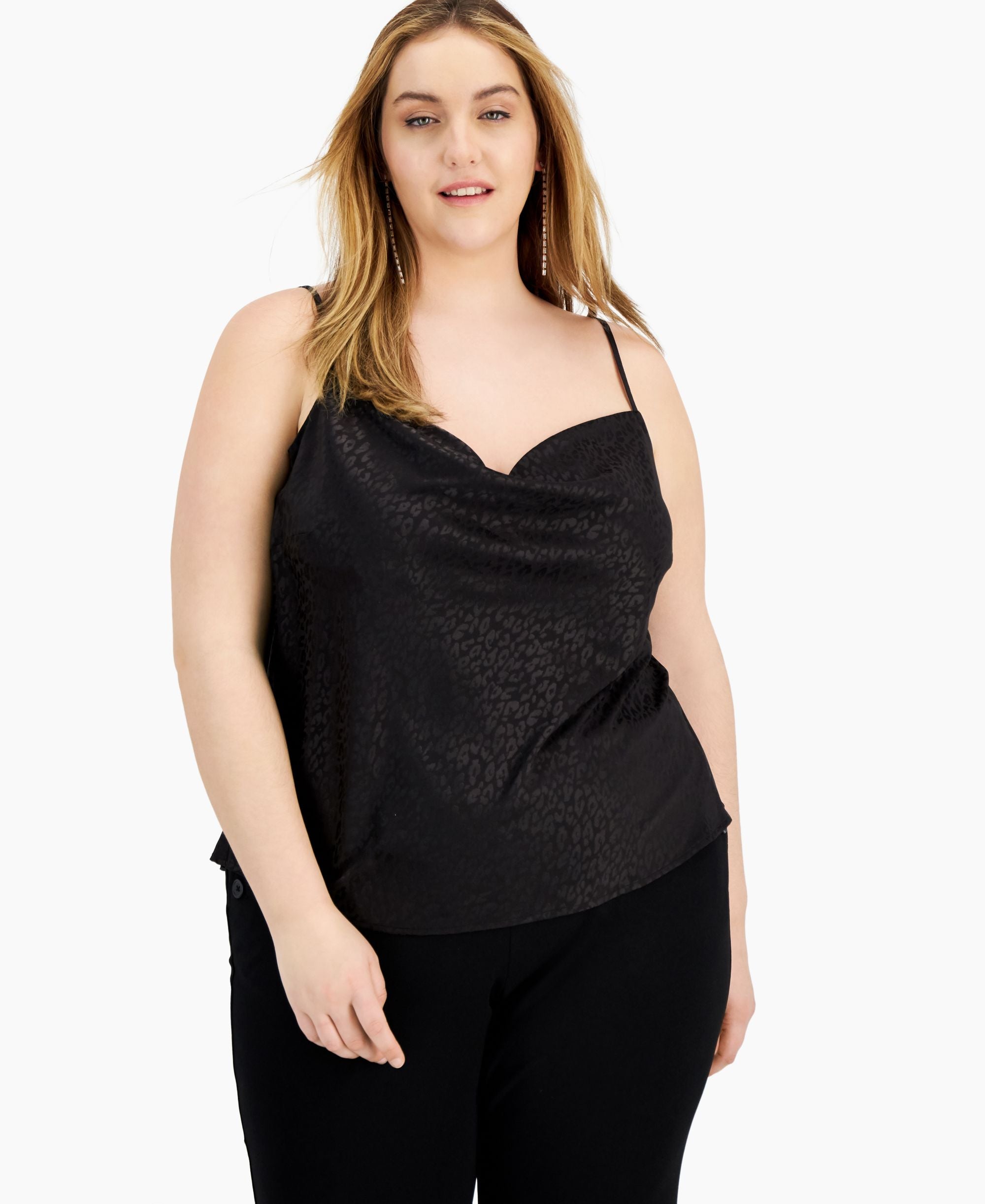 Plus Size Tonal-Print Camisole Top
