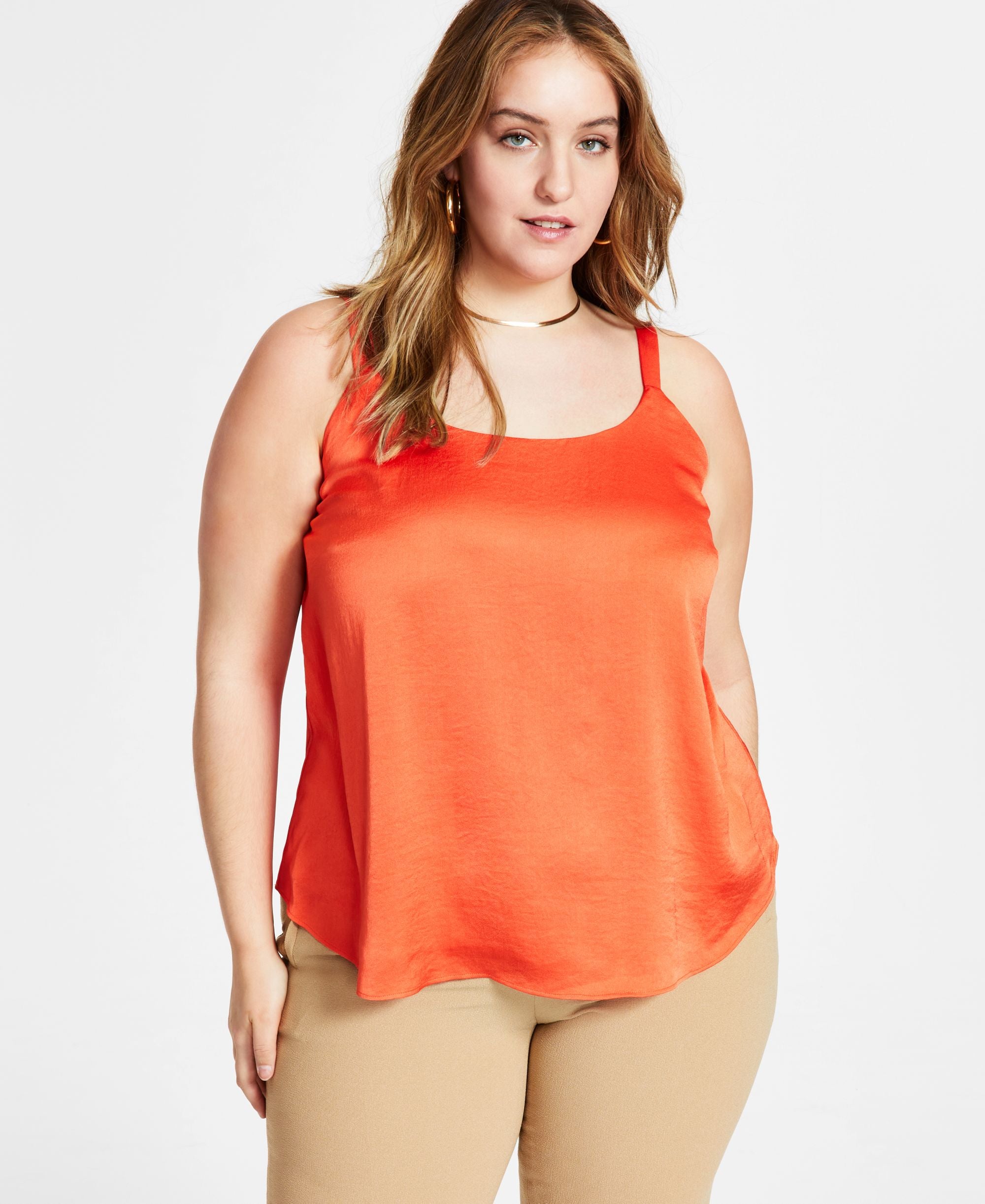 Bar III Plus Size Scoop Neck Cami Top