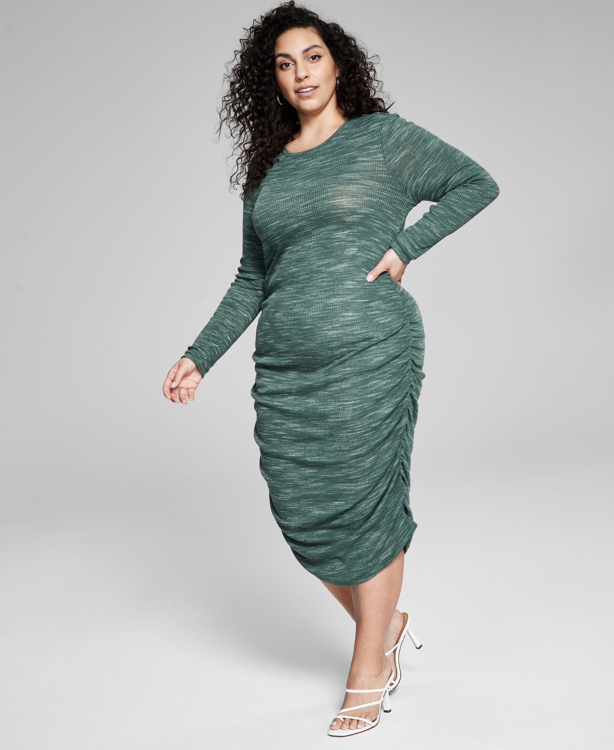 Now This Trendy Plus Size Space Dyed Midi Dress