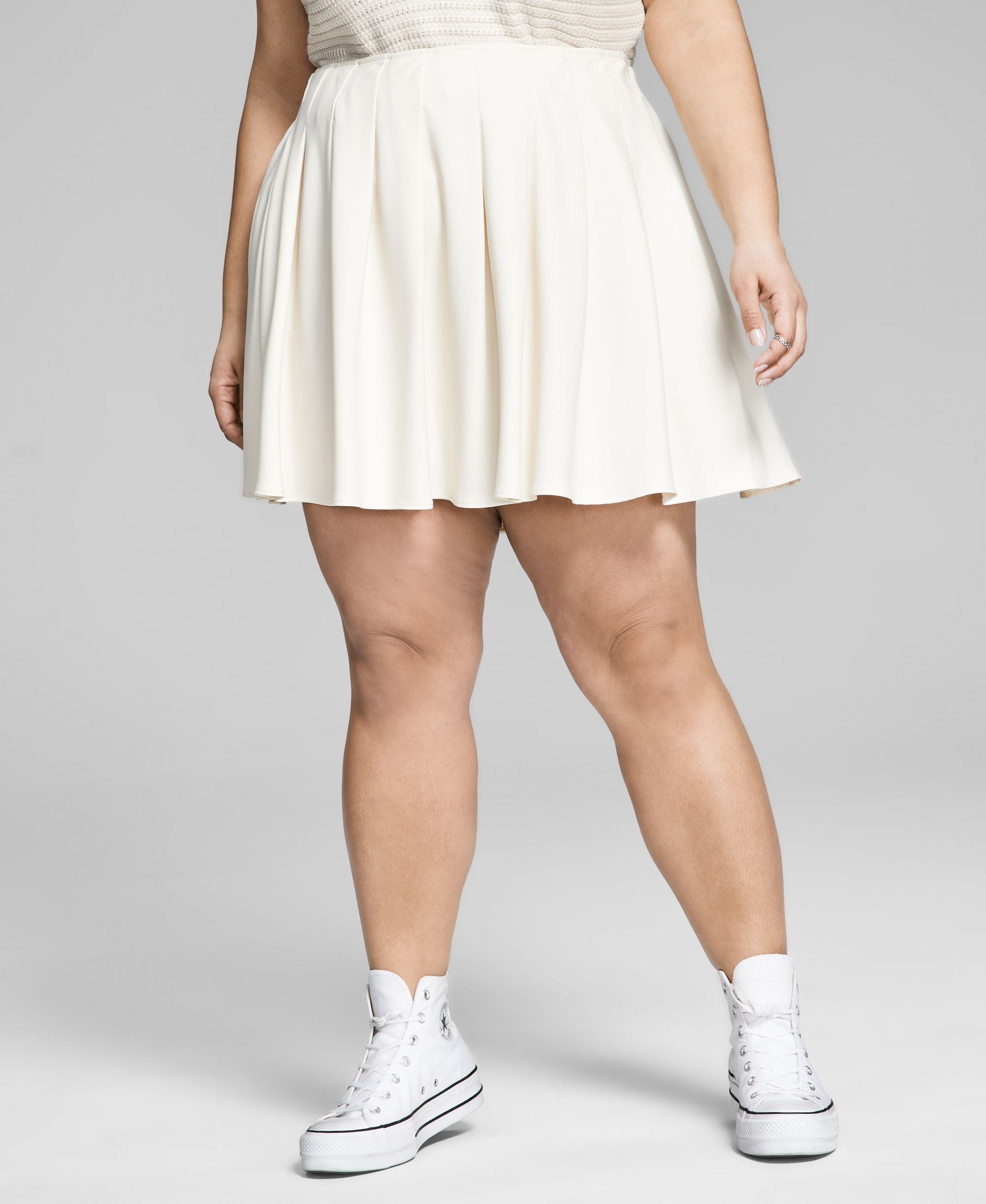 Now This Trendy Plus Size Pleated Tennis Skirt