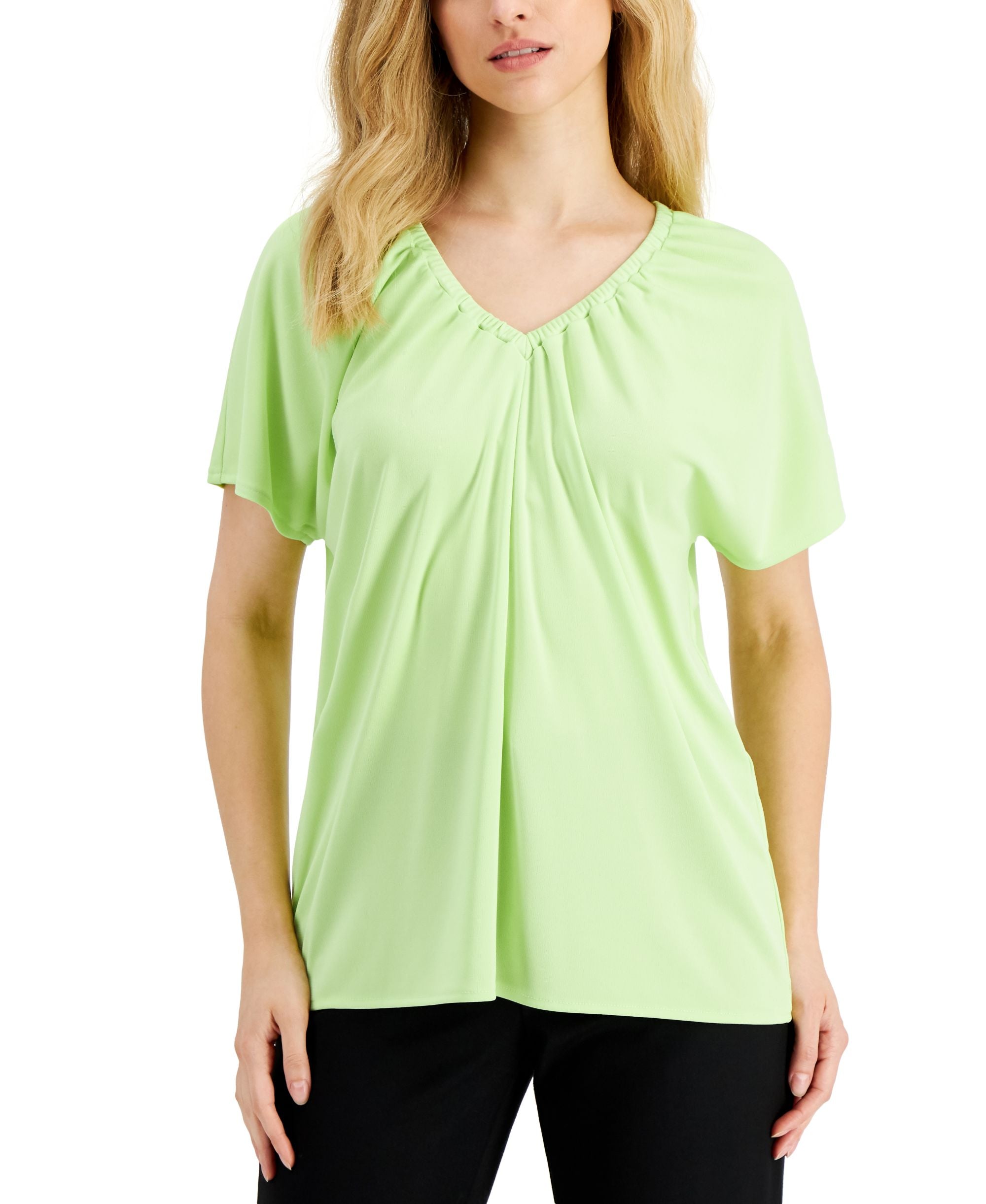Alfani Womens V Neck Top