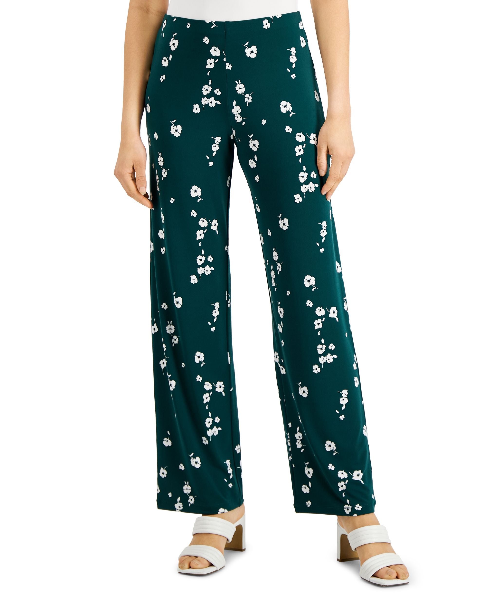 Alfani Petite Floral Print Pull On Pants