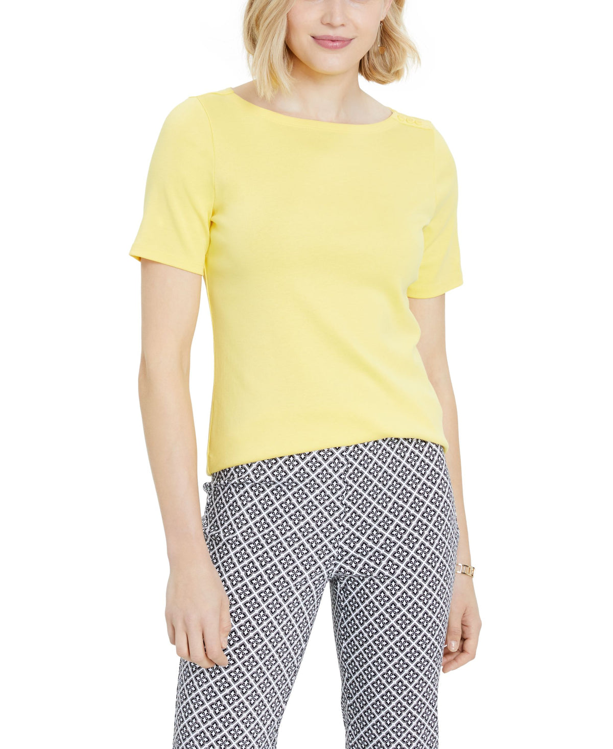 Charter Club Cotton Boat-Neck Top