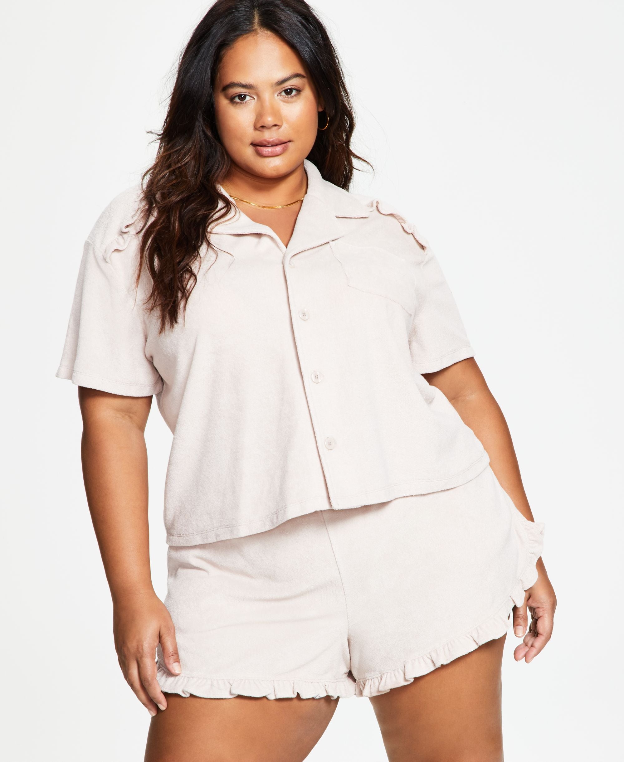 Bar III Trendy Plus Size Short Sleeve Shirt
