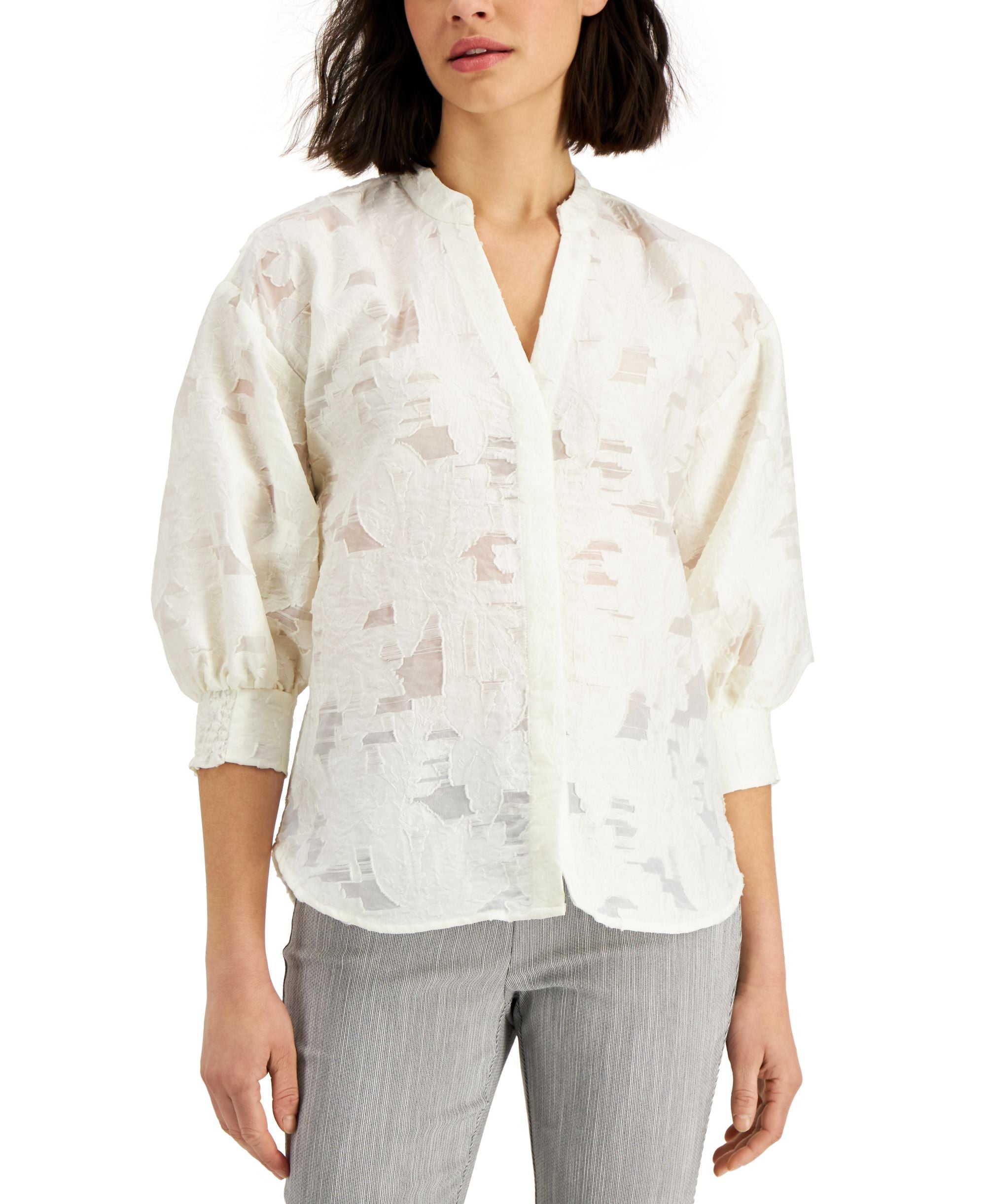 Alfani Printed Billow Sleeve Blouse