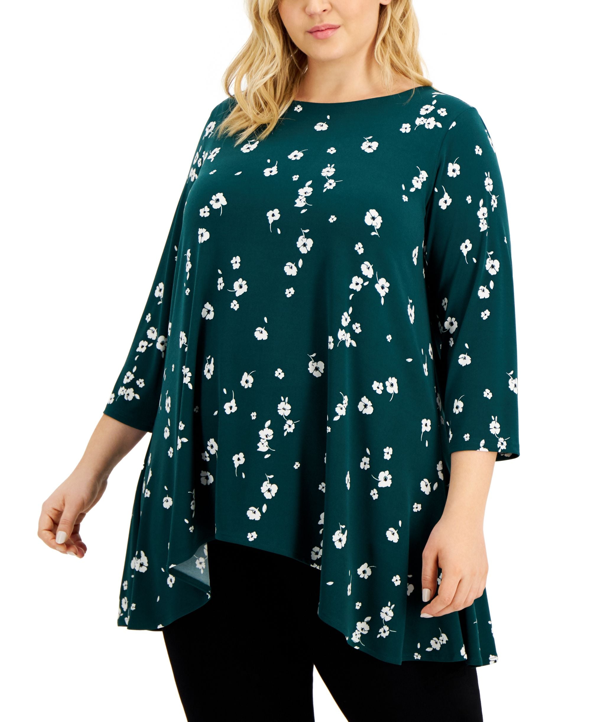 Alfani Plus Size Printed Swing Top