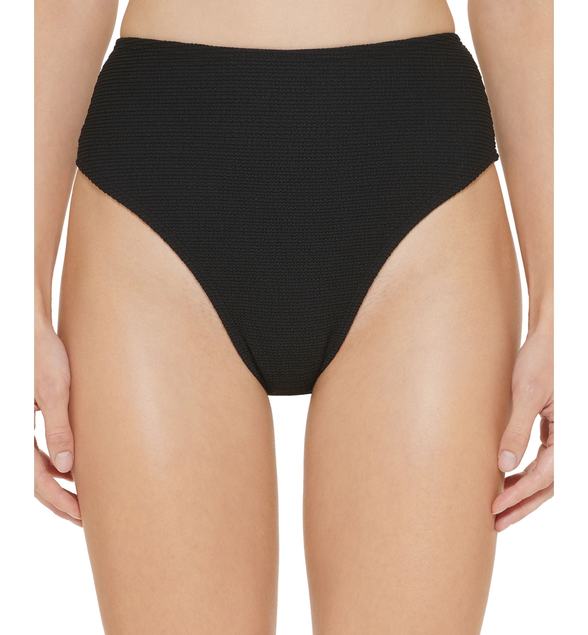 Textured High-Waist Bikini Bottom