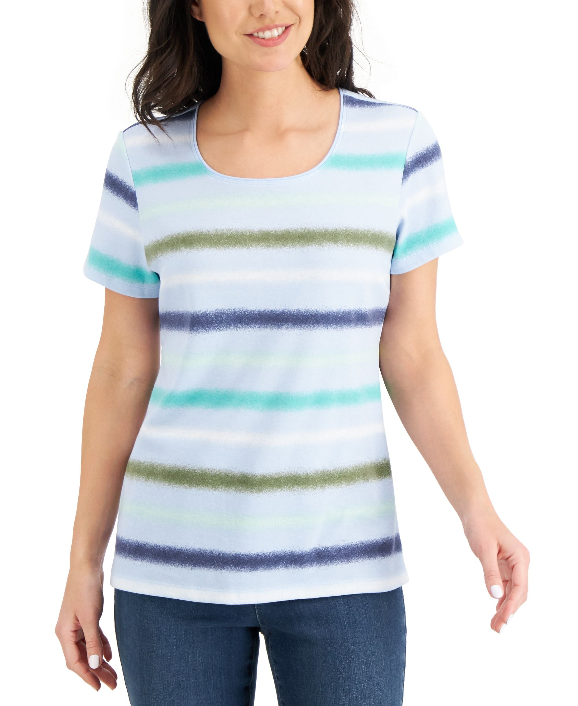 Karen Scott Gradient Stripe Top