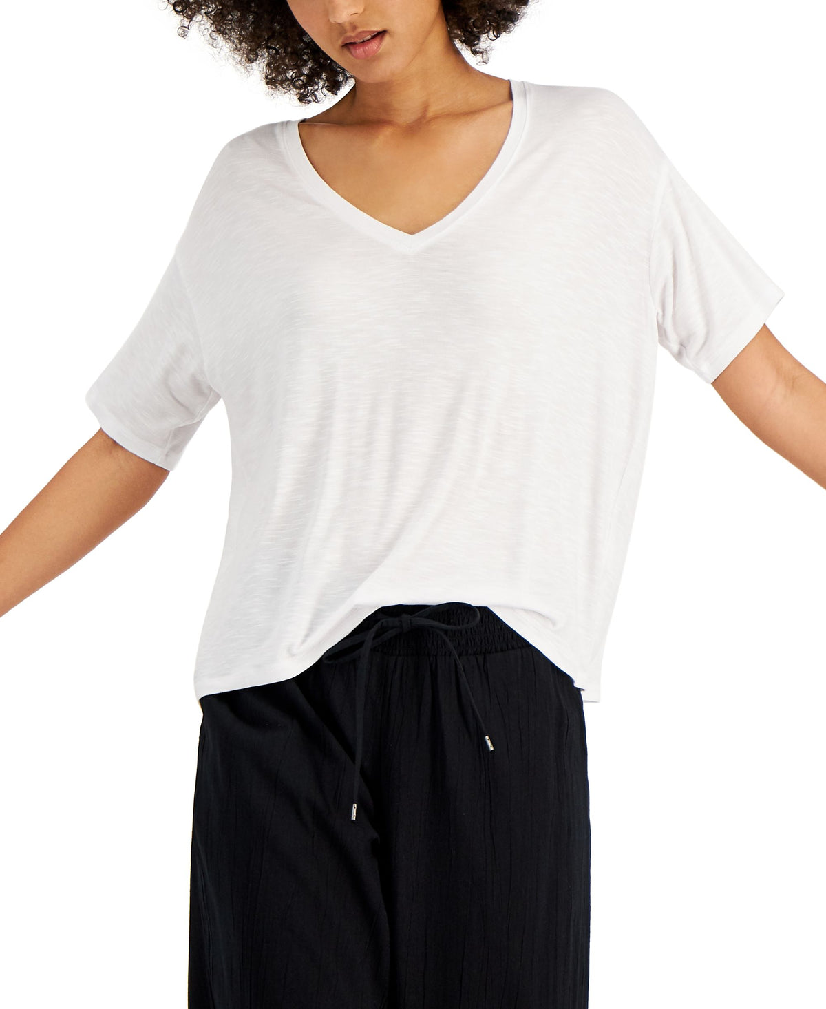 Style & Co Drapey V-Neck T-Shirt