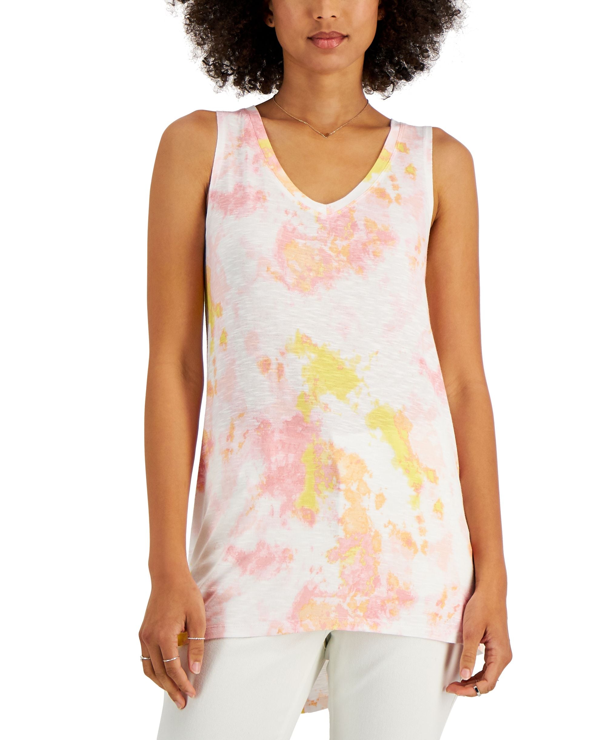 Style & Co Printed Drapey Tank Top