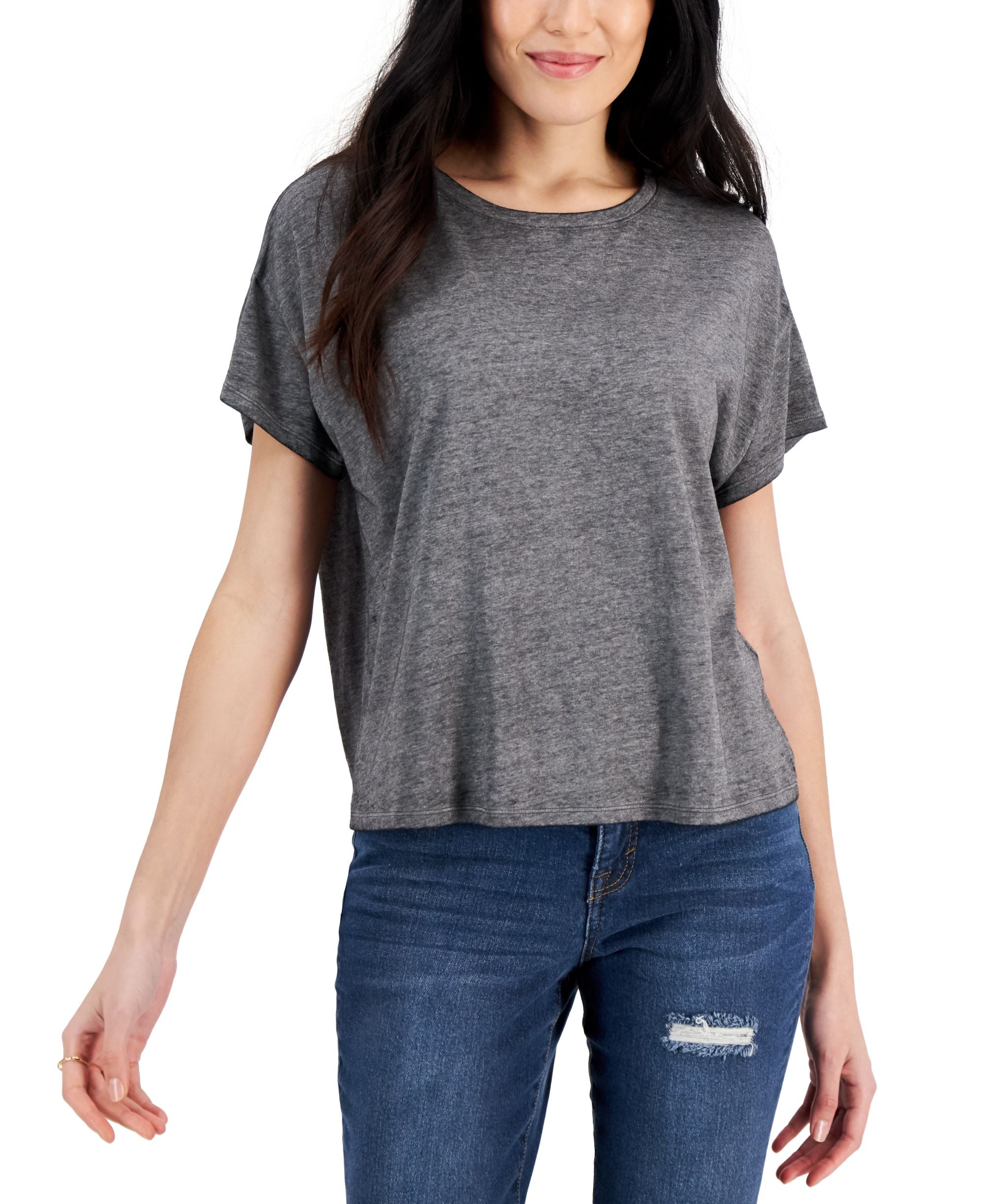 Style & Co Oversized Cropped T-Shirt