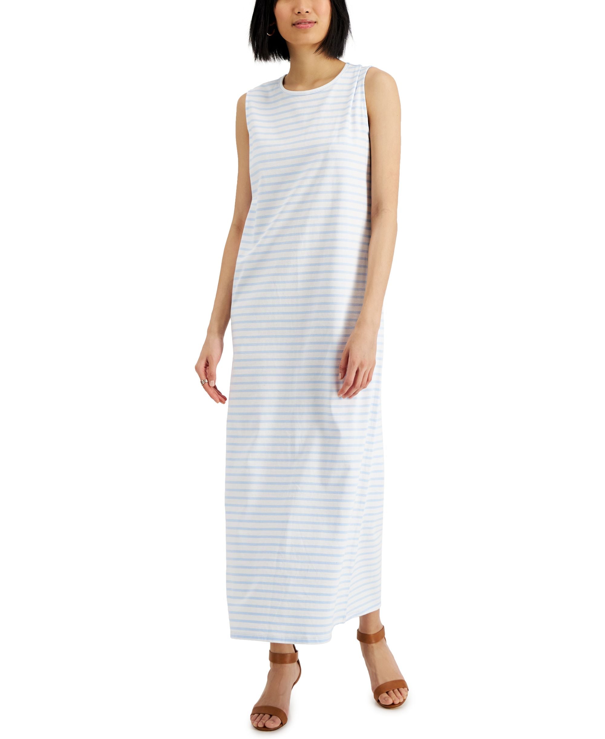 Style & Co Womens Cotton Camo Tank Top Dress