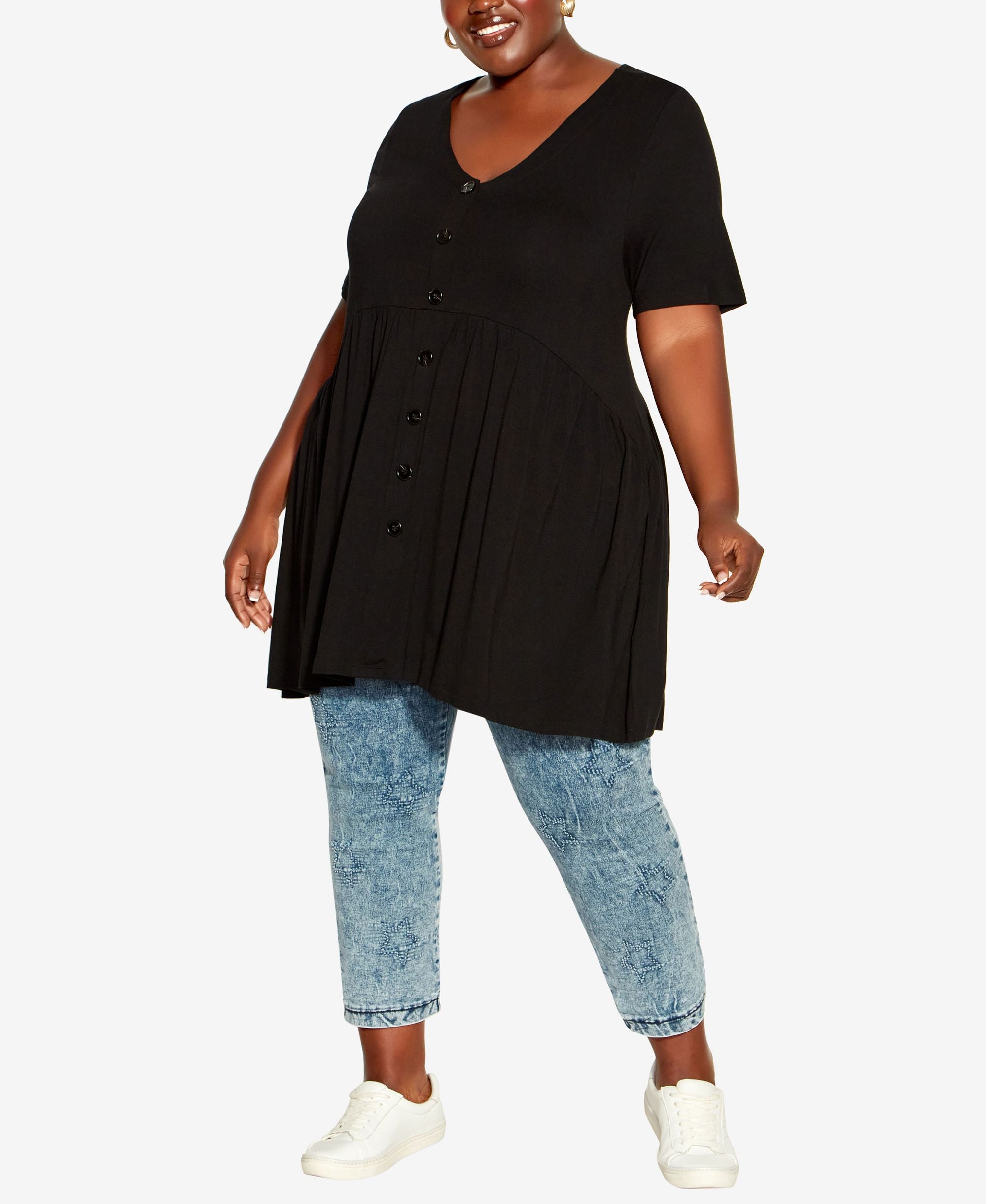 Plus Size Zion Plain Tunic Top