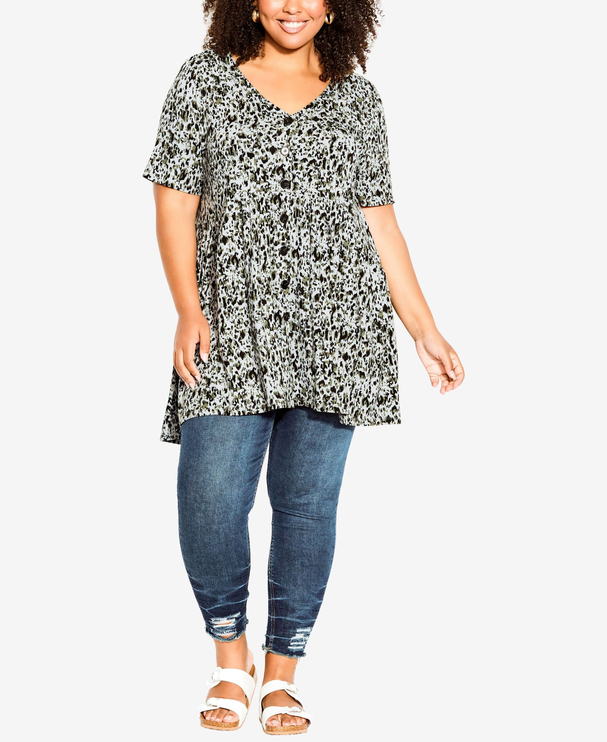 Plus Size Zion Print Tunic Top