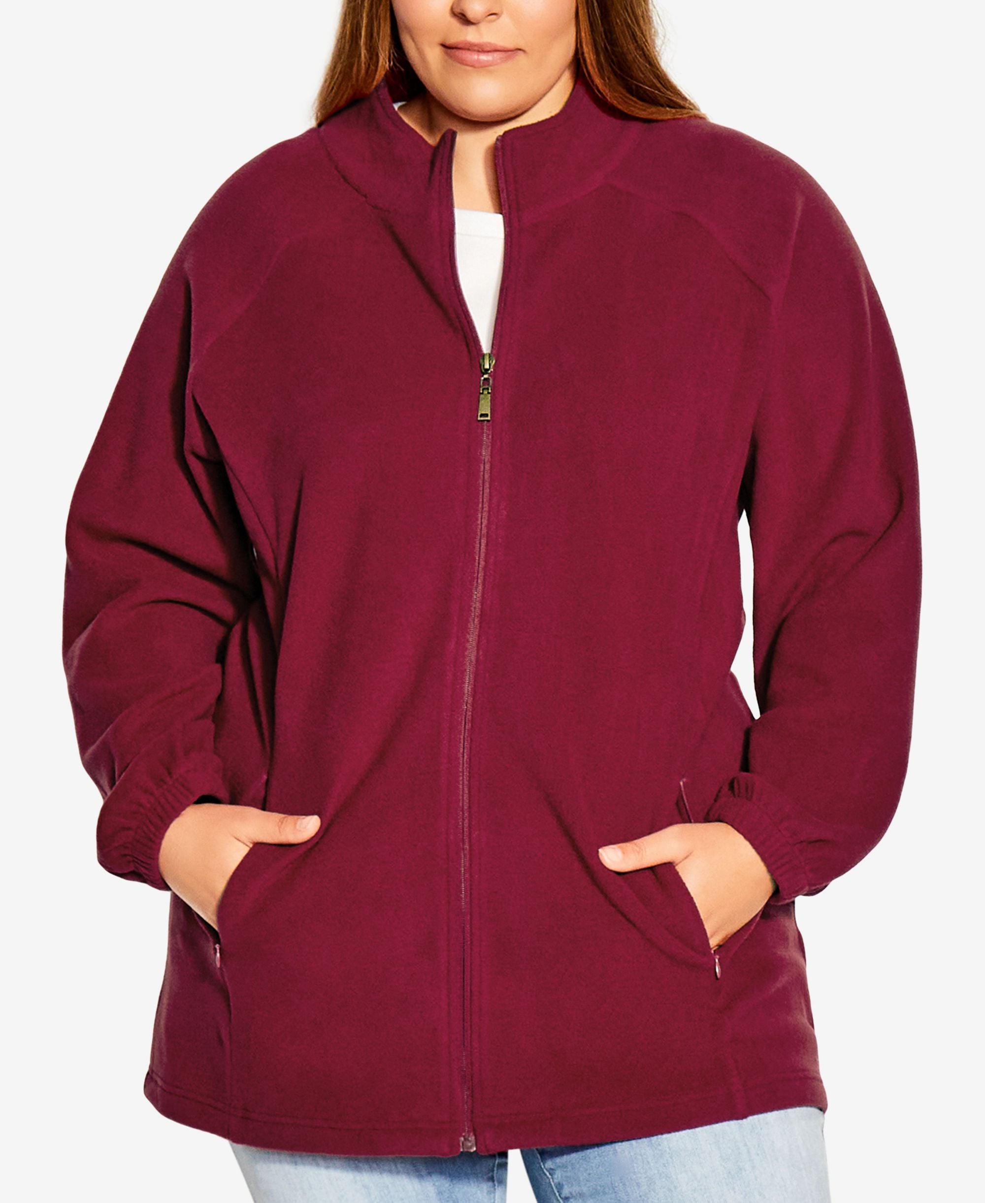 Plus Size Polar Fleece Zip Jacket