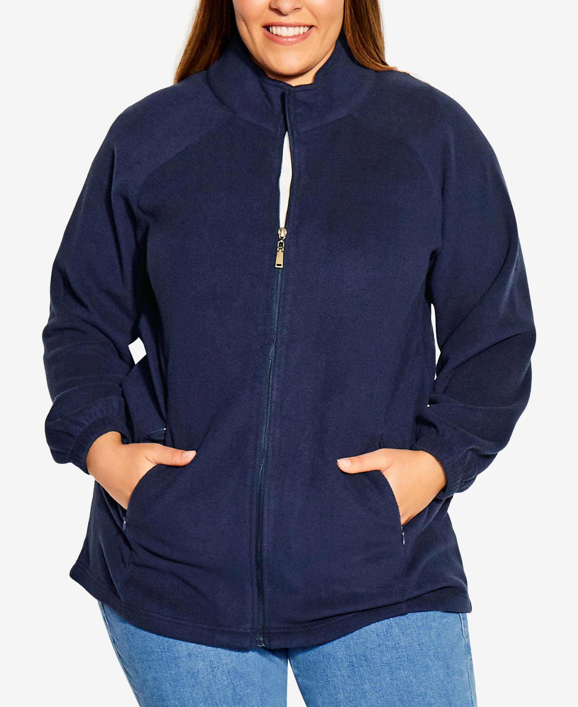 Plus Size Polar Fleece Zip Jacket