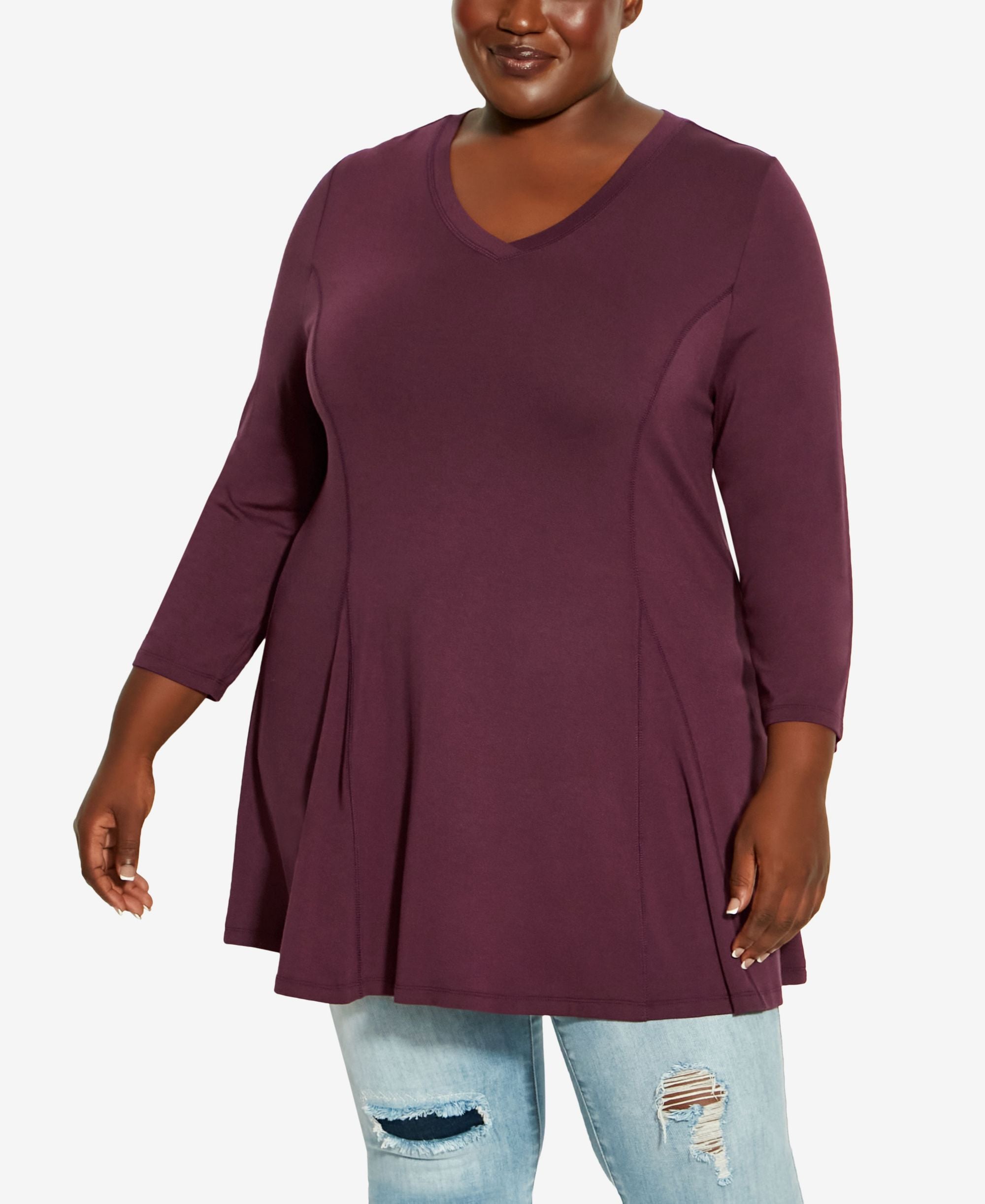 Plus Size Cape Cod Plain Tunic Top