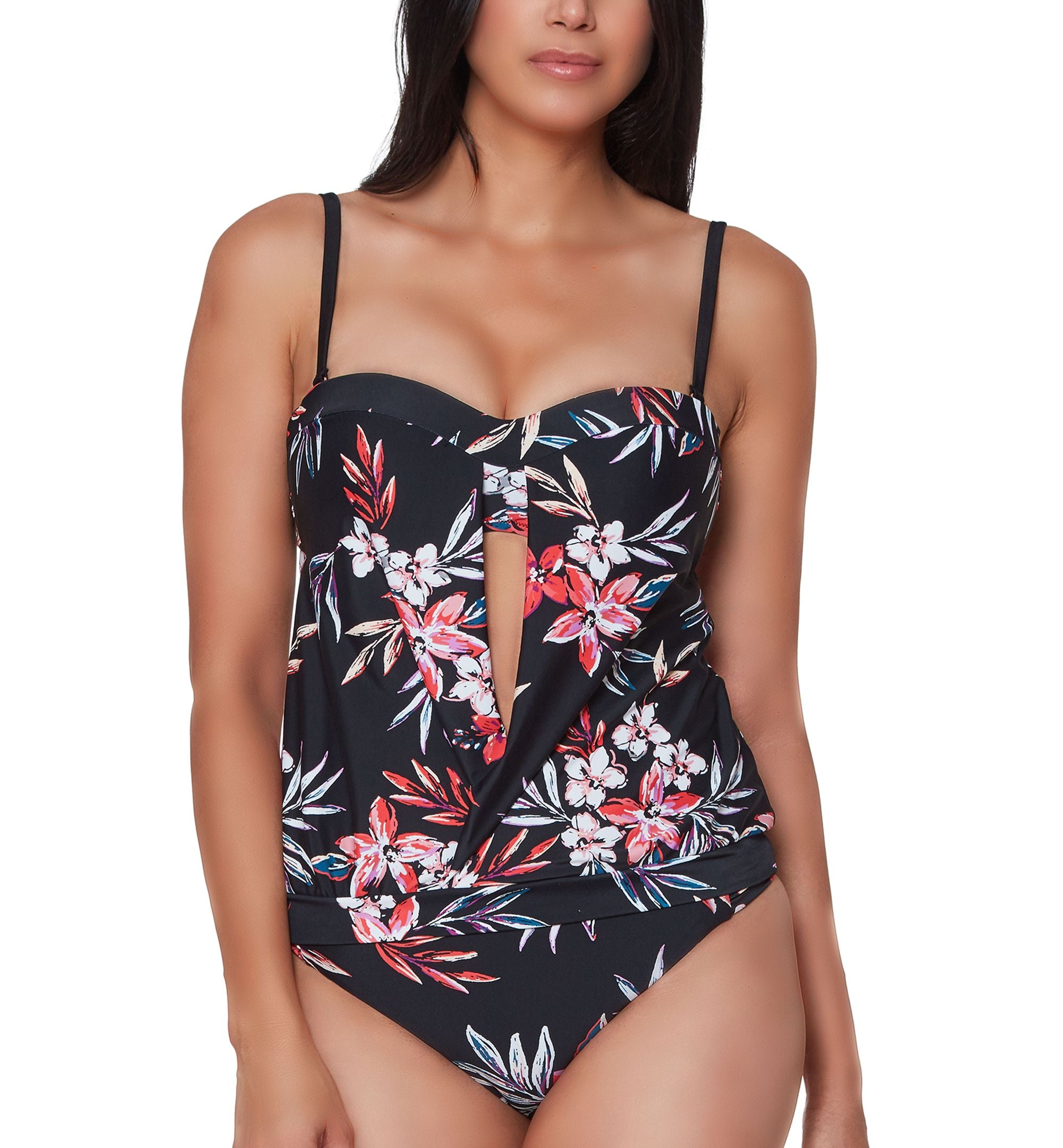 Floral-Print Tankini Top