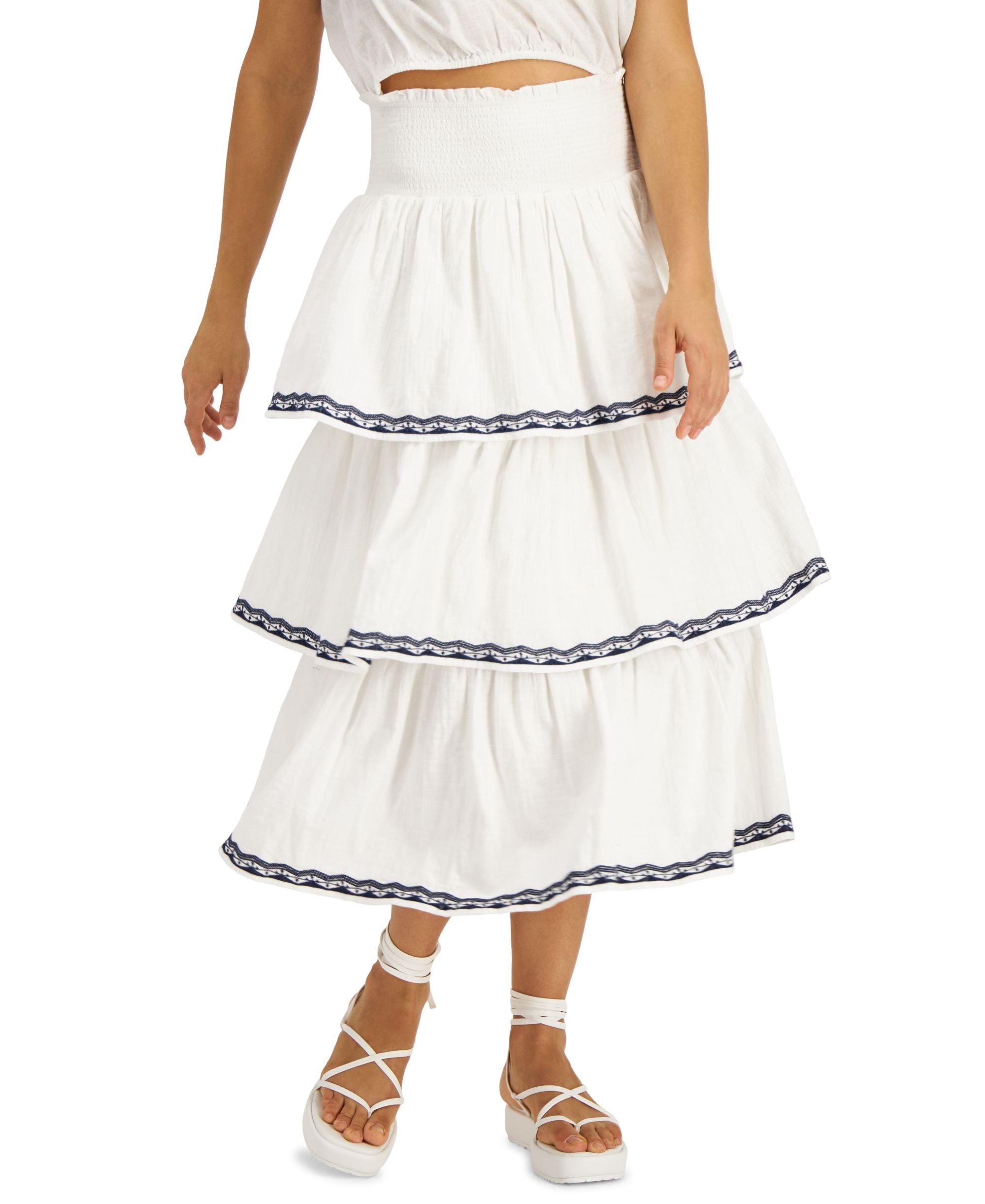INC International Concepts Smocked Tiered Skirt