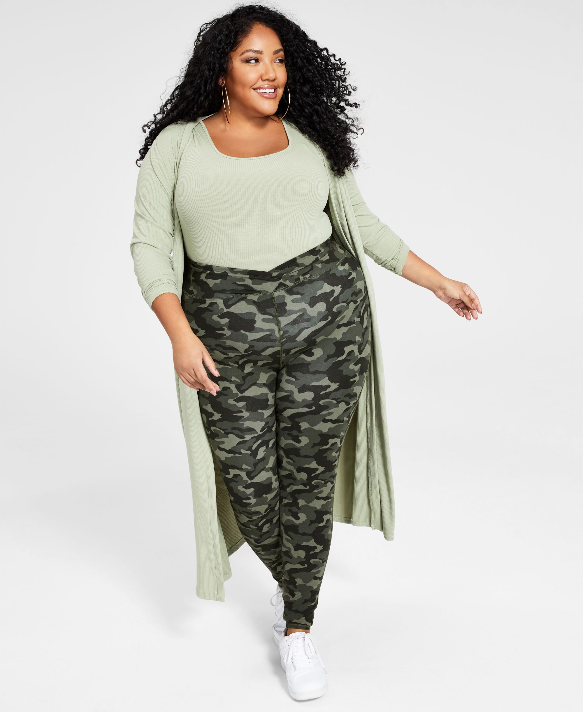 Nina Parker Plus Size Camo Print Leggings