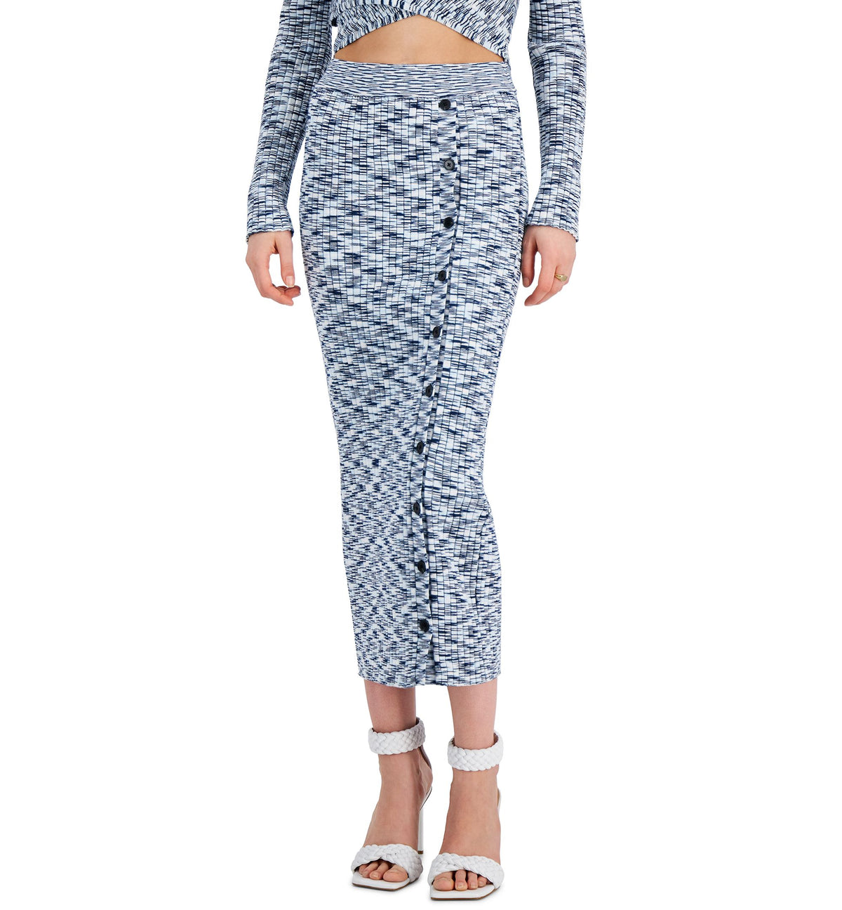 INC International Concepts Petite Space Dyed Midi Skirt
