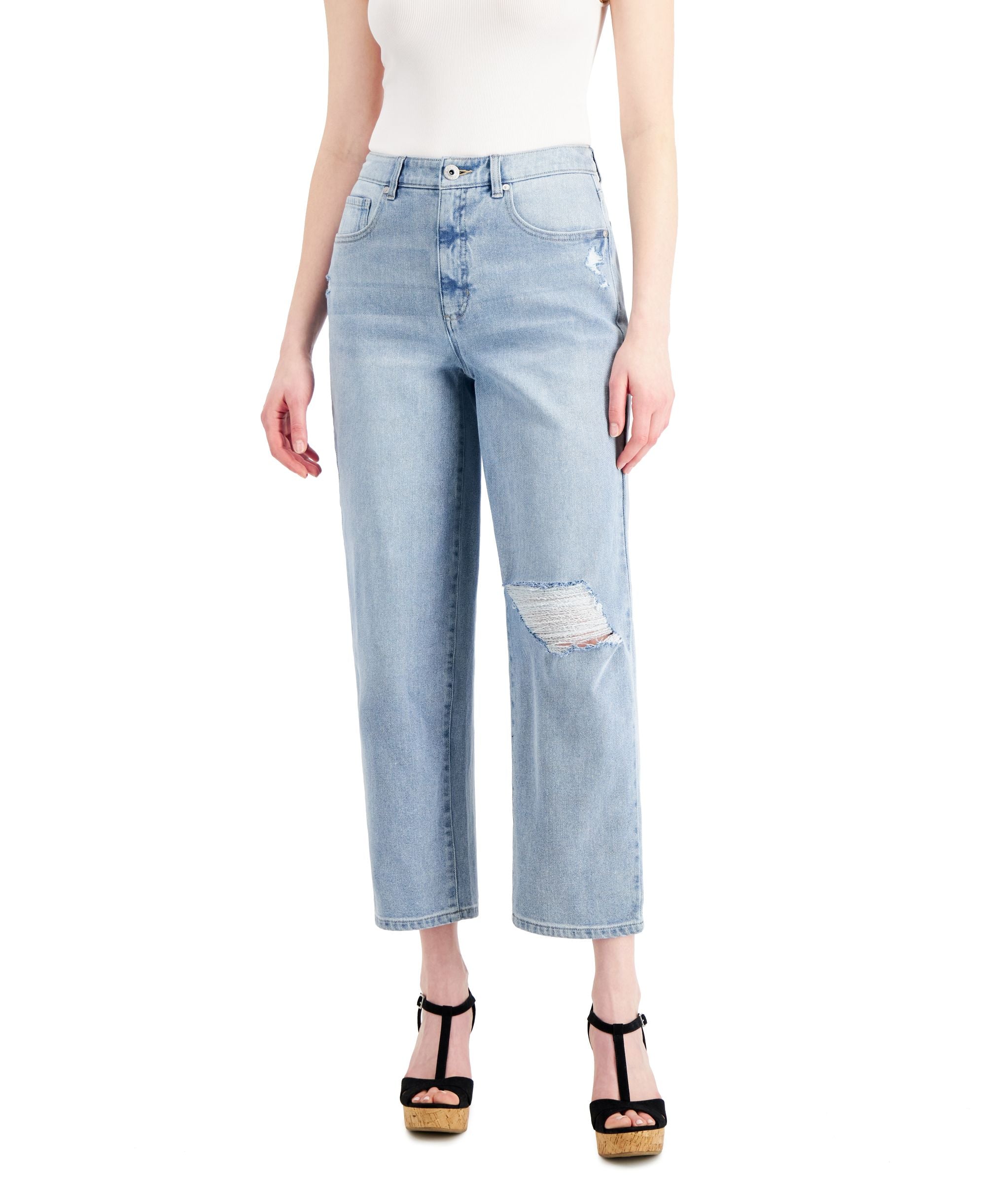 Style & Co Womens Straight Leg Mom Jeans