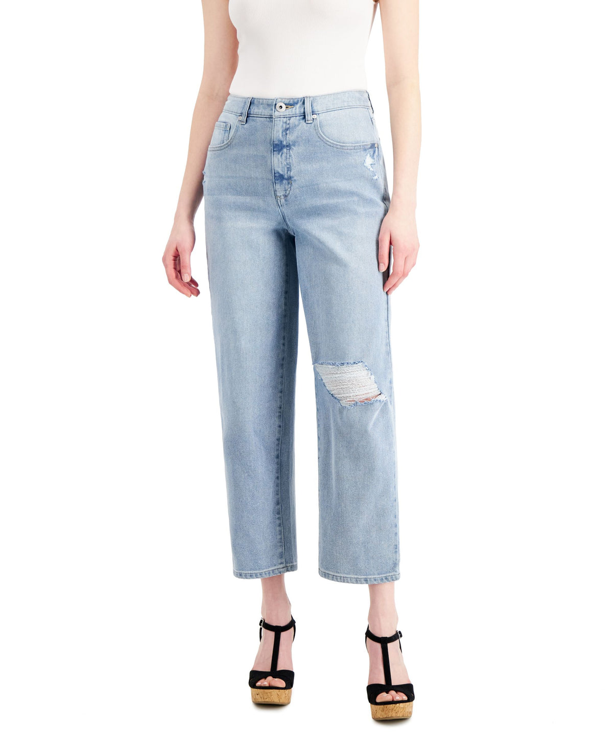 Style & Co Womens Straight Leg Mom Jeans