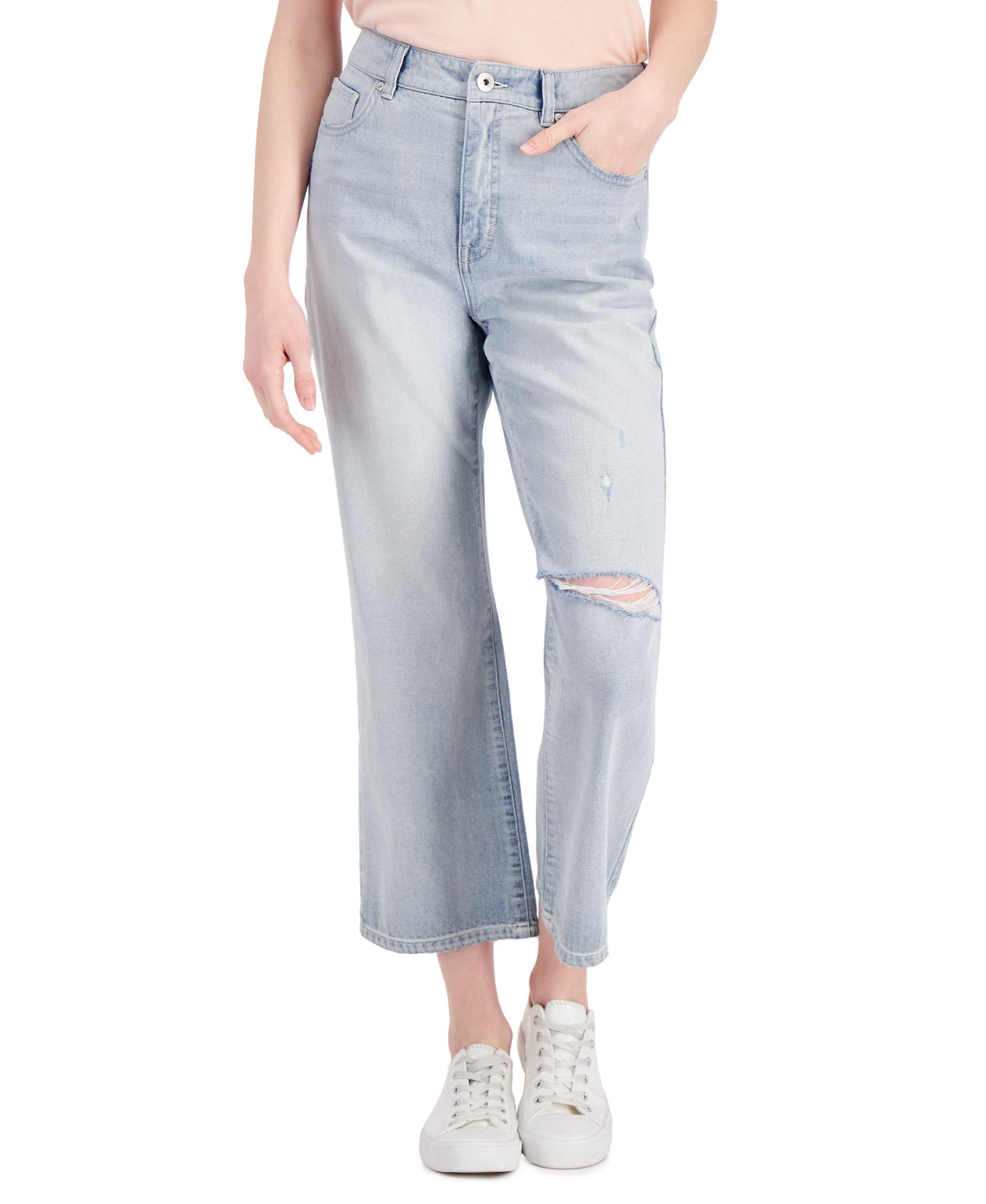 Style & Co Slouchy Fit High Rise Cropped Jeans