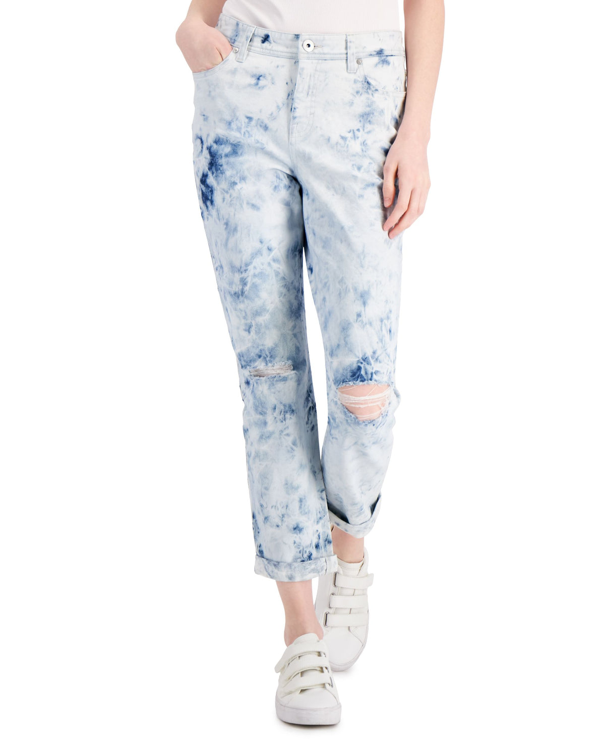 Style & Co Distressed Girlfriend Jeans