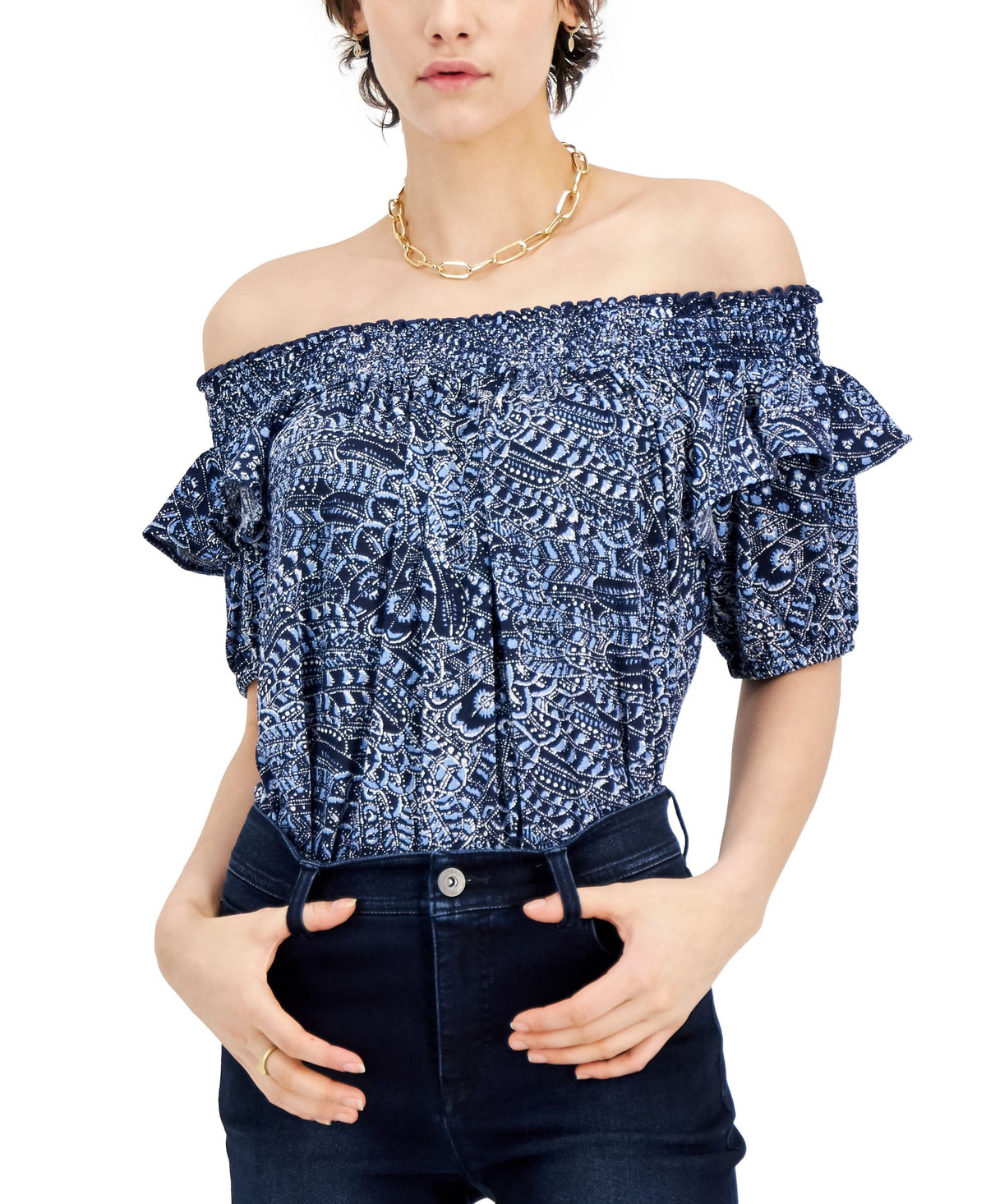 INC International Concepts Plus Size Off The Shoulder Top