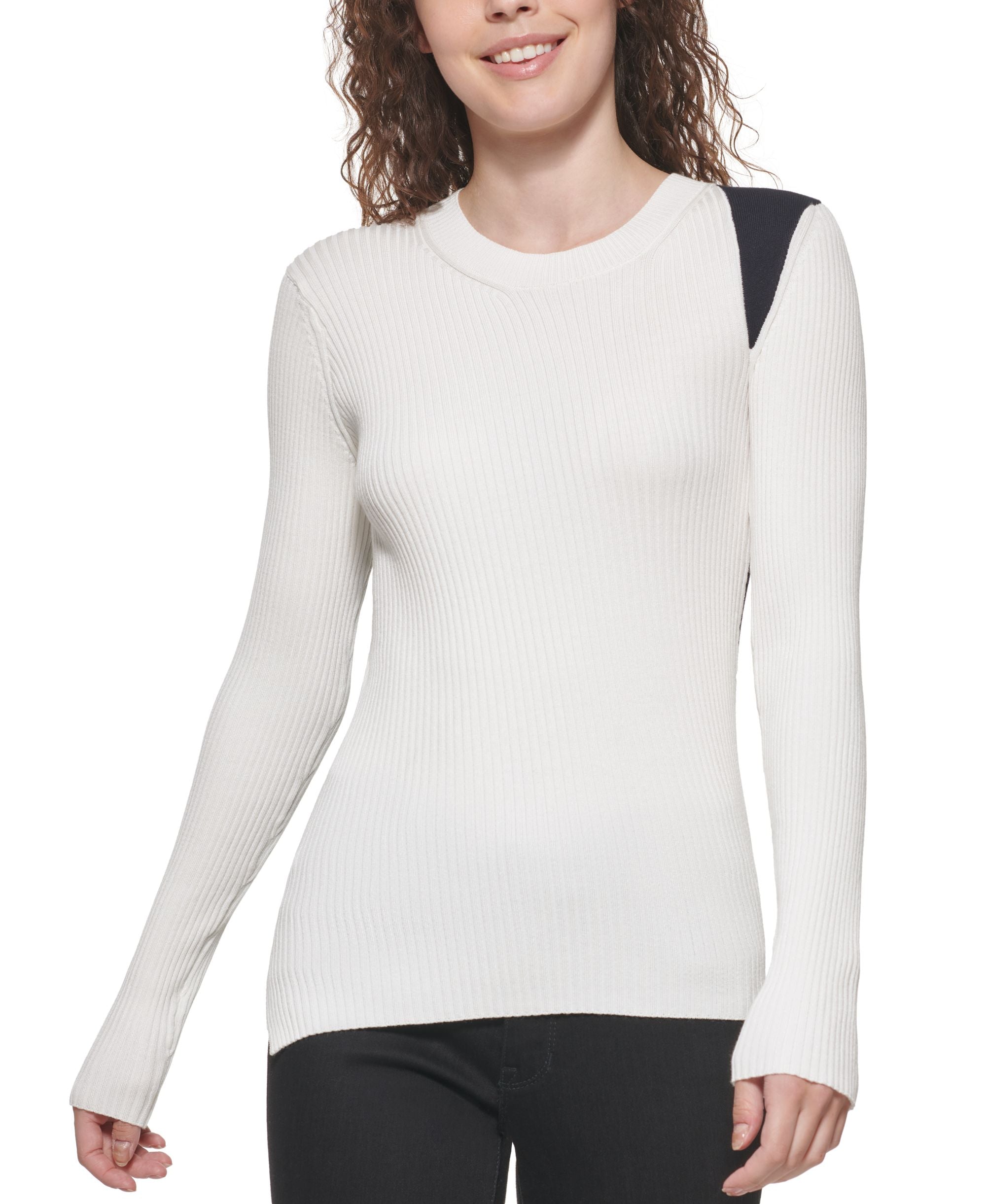 Contrast-Shoulder Sweater