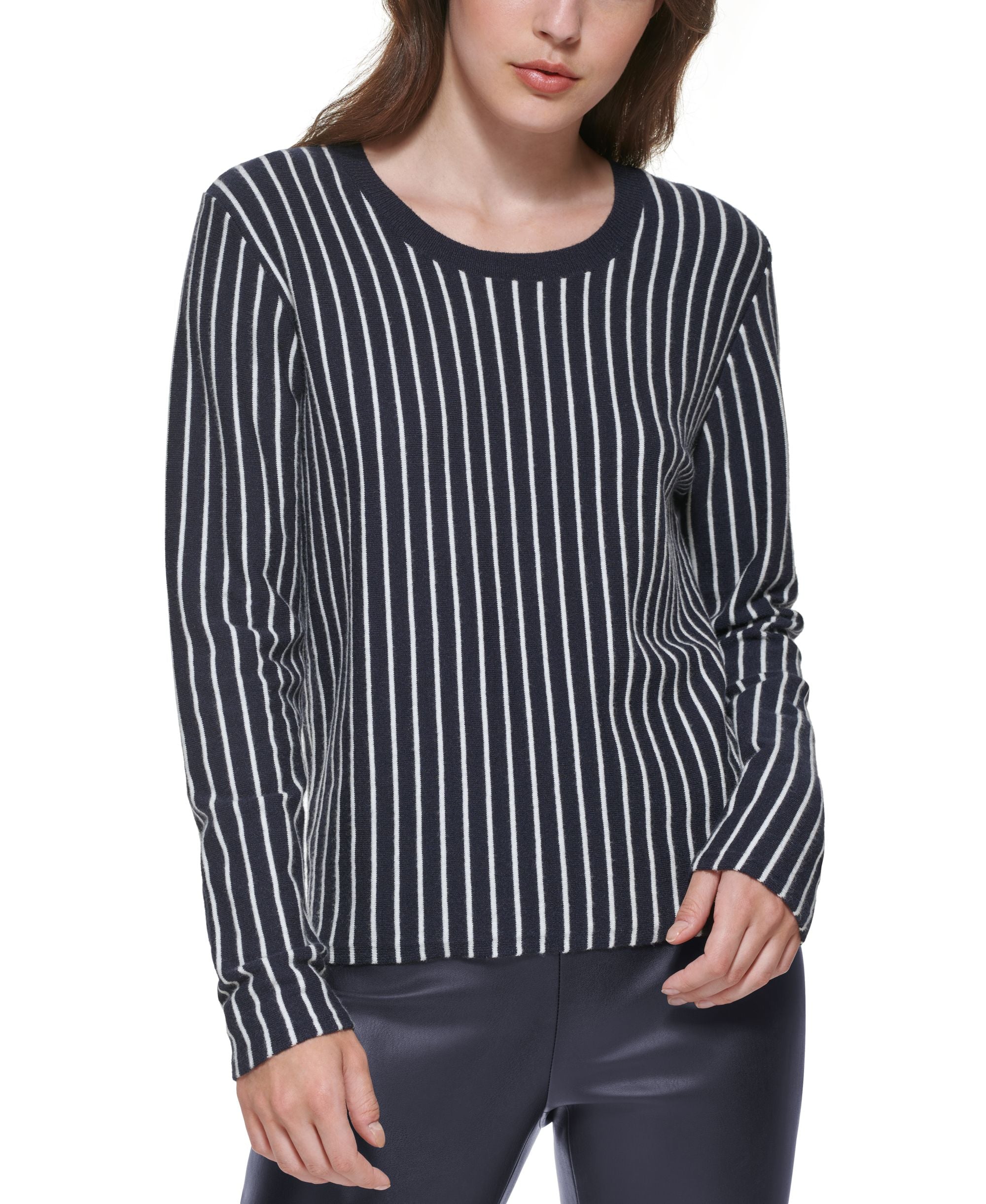 DKNY Striped Crewneck Sweater