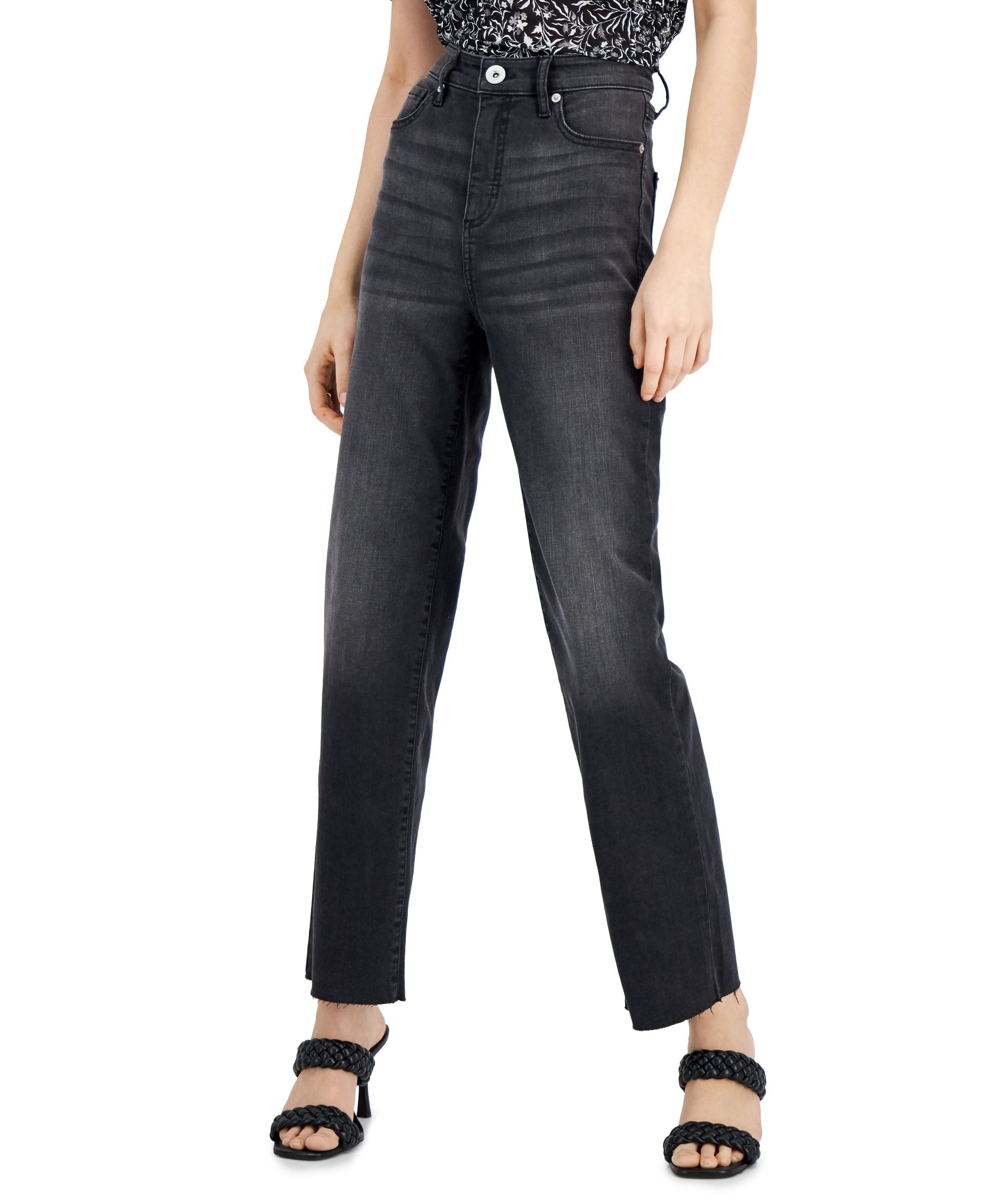 INC International Concepts Womens High Rise Straight Leg Jeans