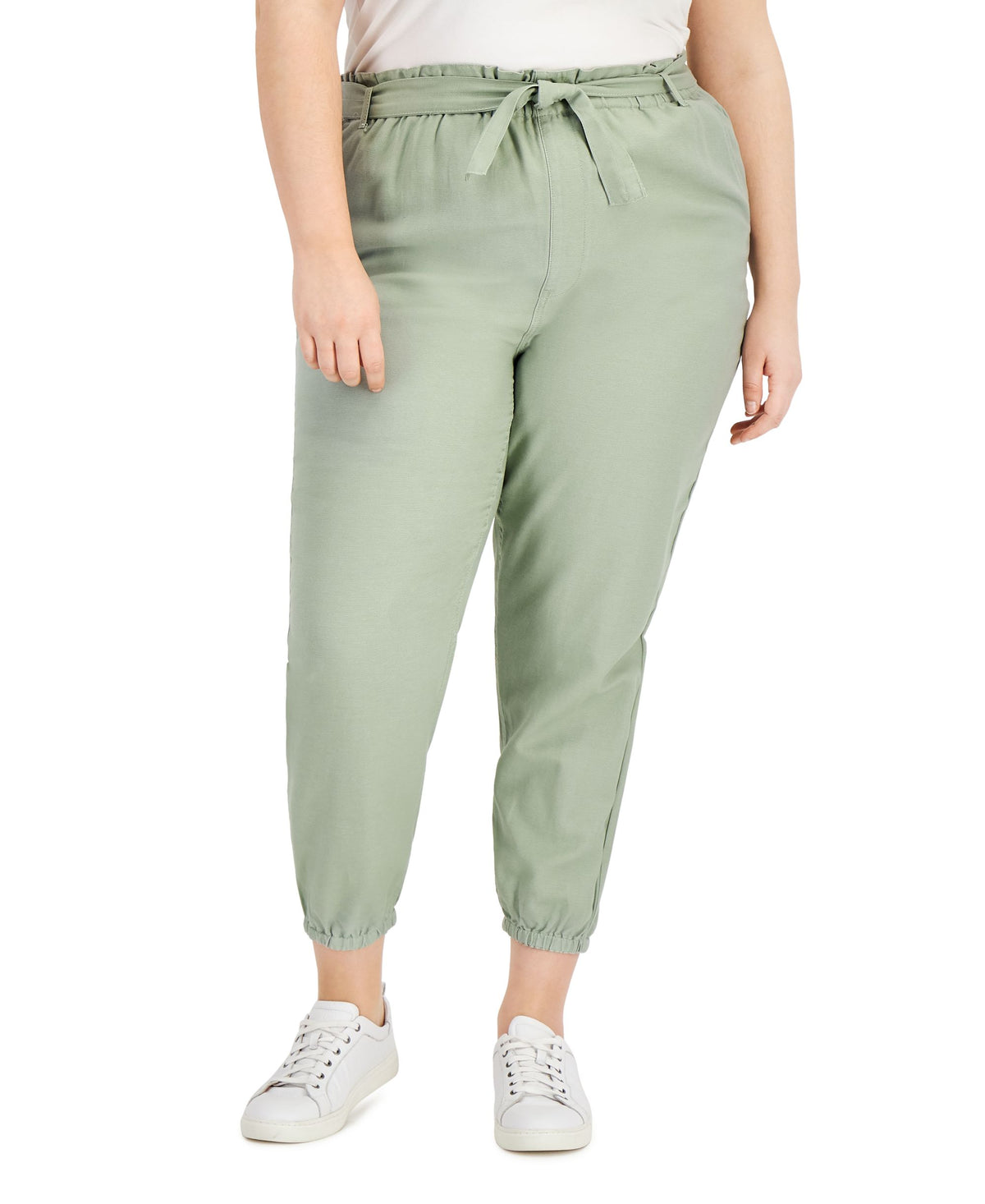 Tinseltown Trendy Plus Size Tie Waist Jogger Pants