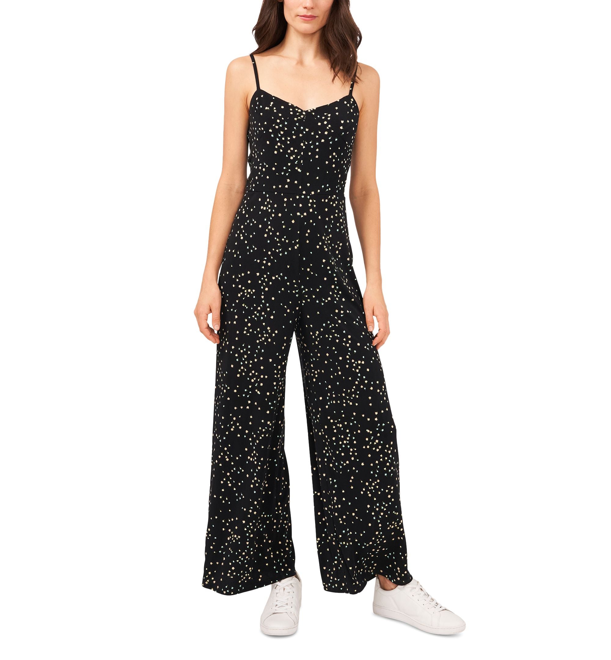 Riley Rae Sleeveless Ditsy Floral Print Jumpsuit